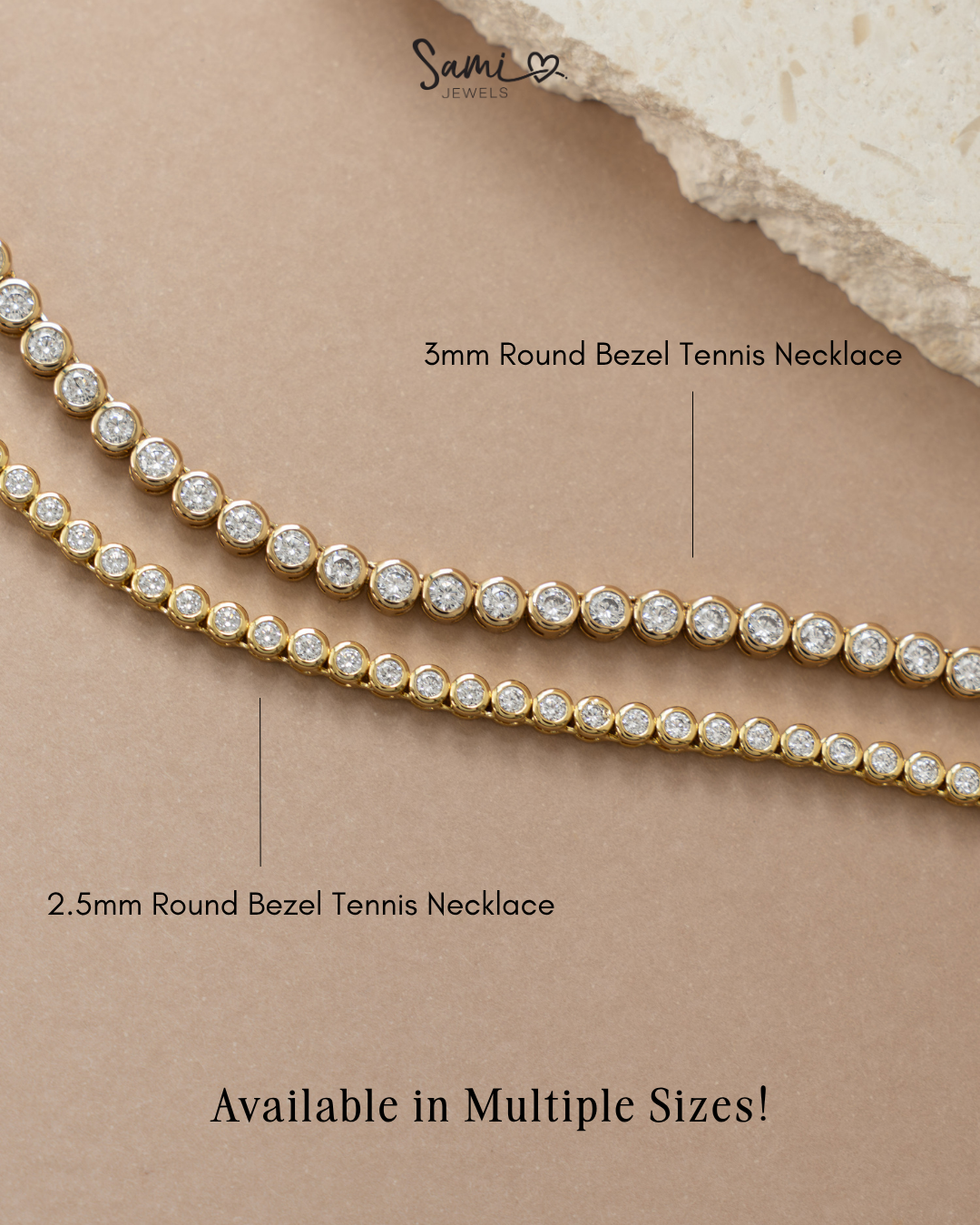 Round Bezel Tennis Necklace