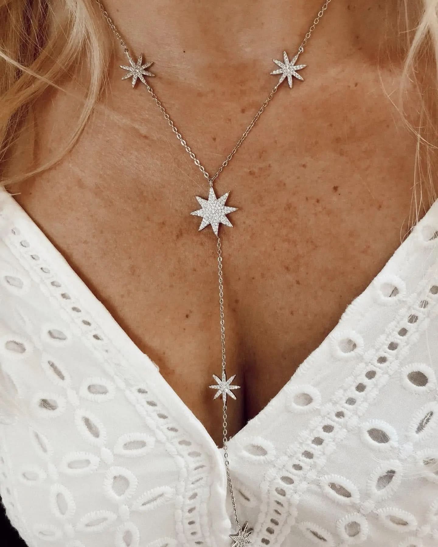 Festive Stars Y Shape Necklace