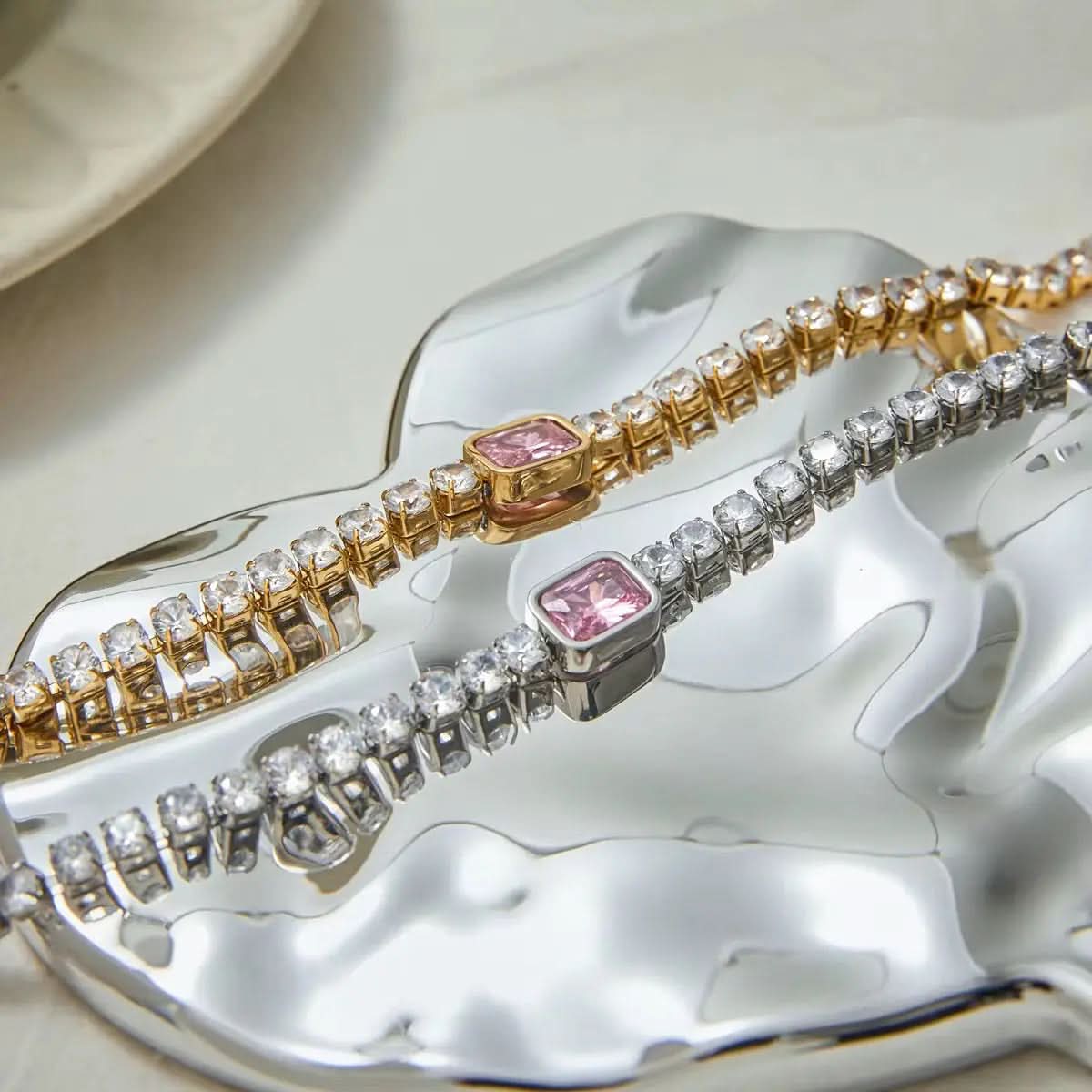Pink Gemstone Tennis Bracelet