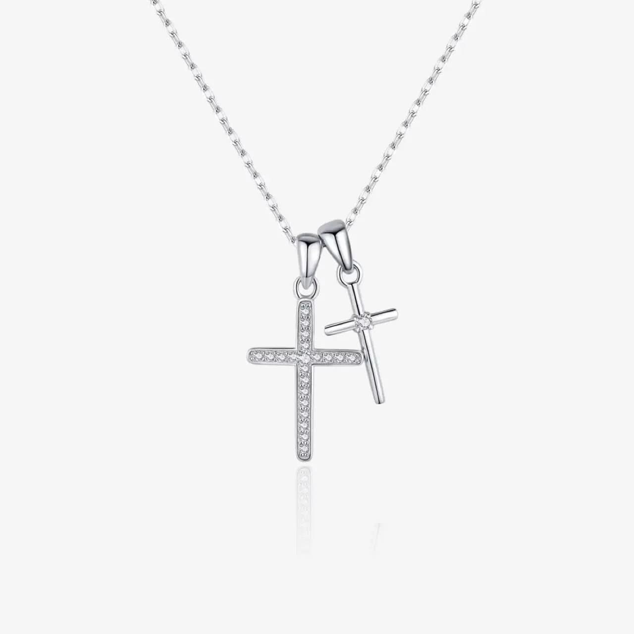 Dainty Double Cross Necklace