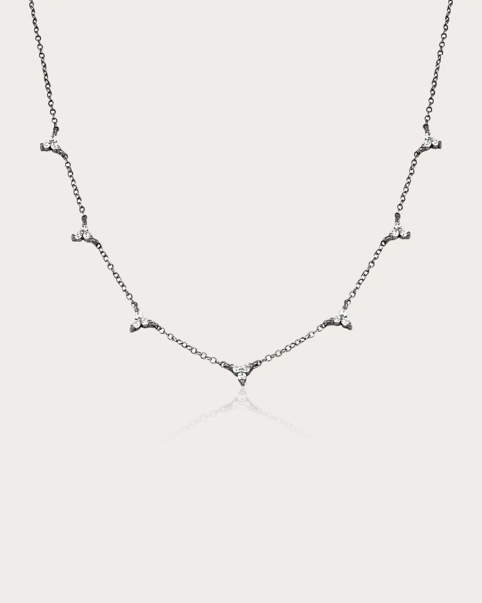 925 Sterling Silver Necklace Trio Diamante