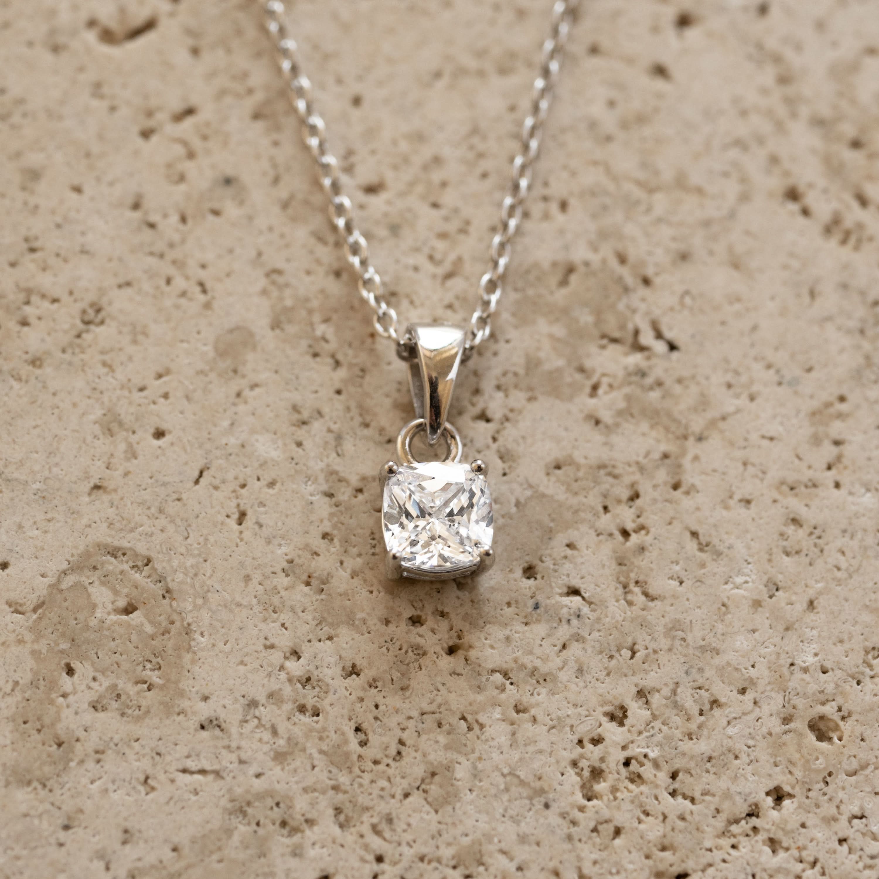 Cushion Diamond Necklace