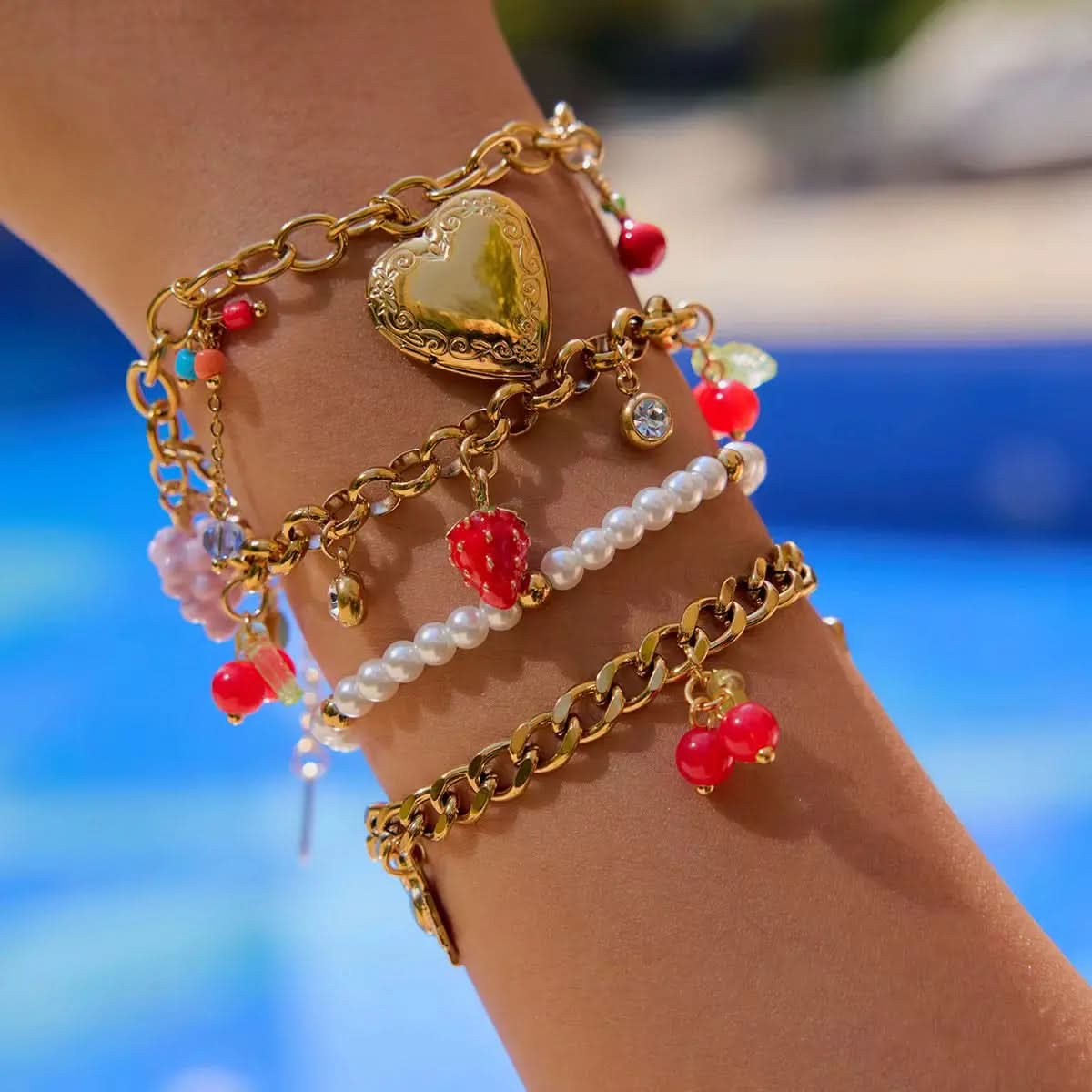 Strawberry Charms Bracelet
