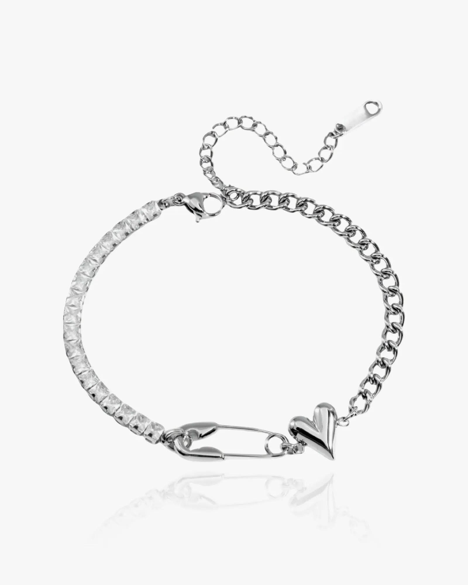 Silver Safety Pin Bracelet