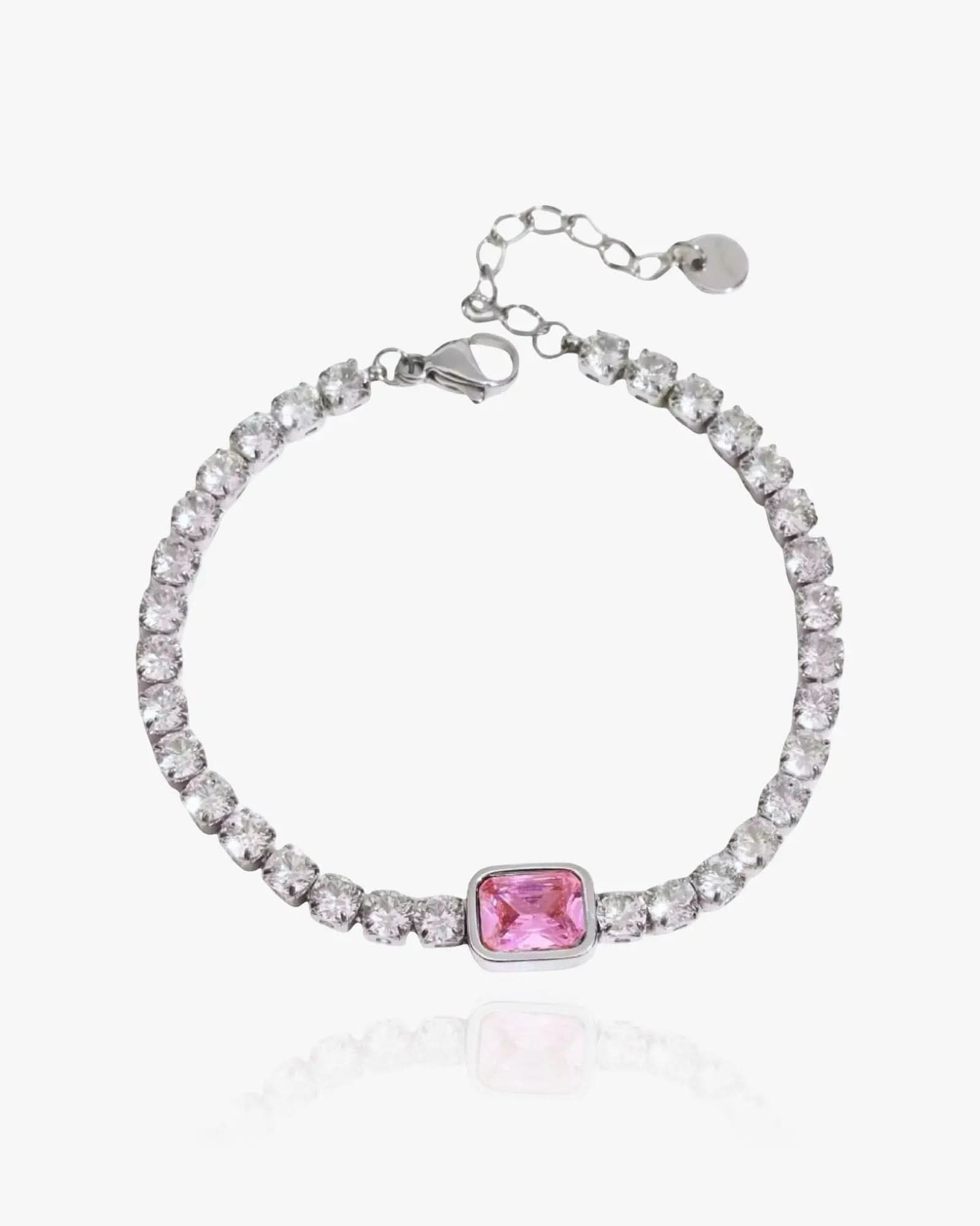 Pink Gemstone Tennis Bracelet