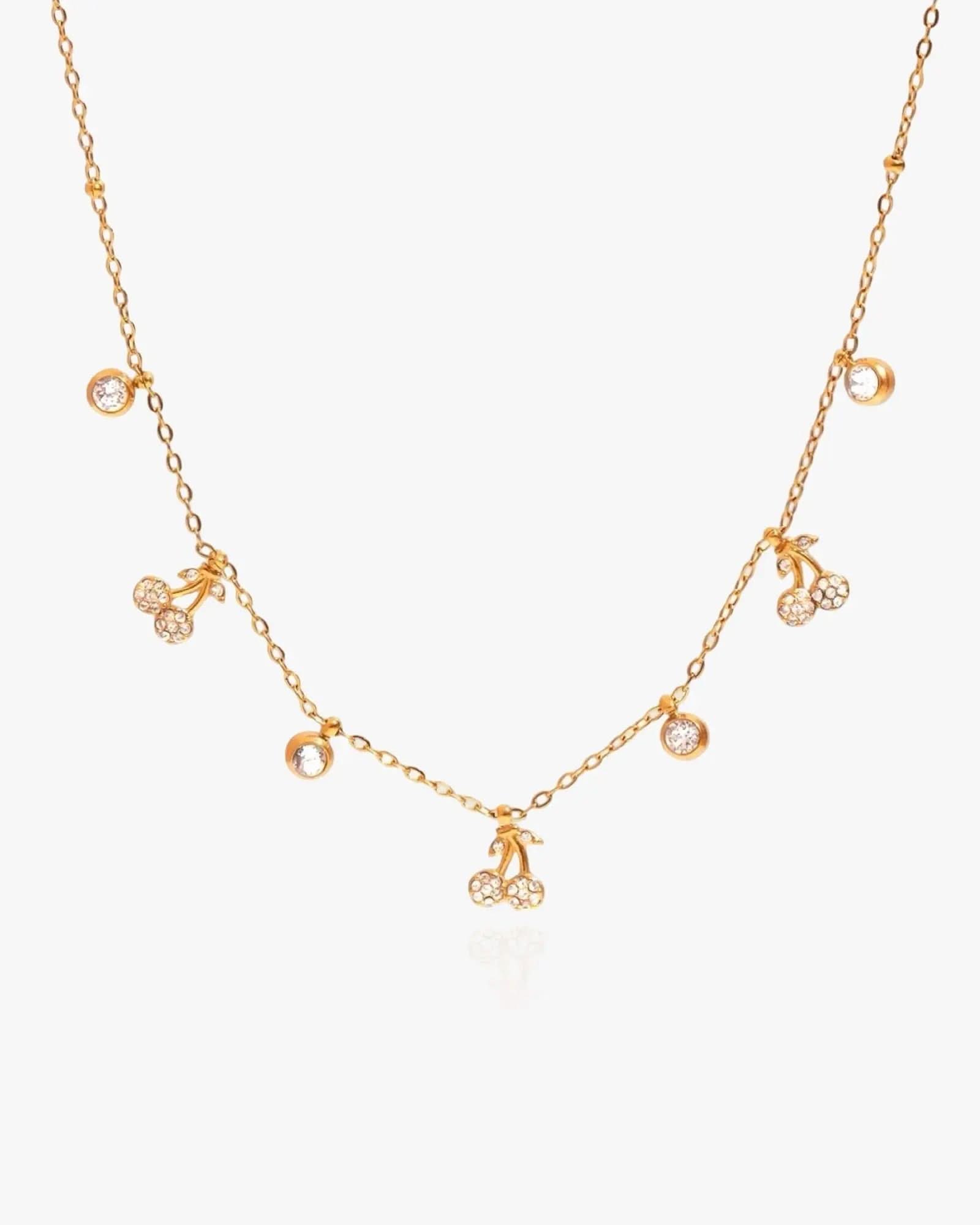 Dainty Cherry Charms Necklace