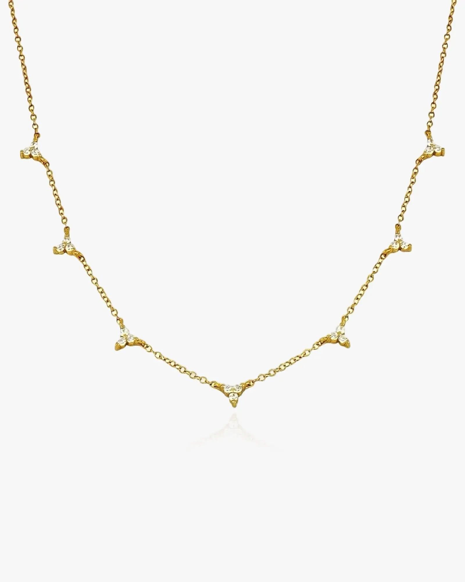 925 Sterling Silver Necklace Trio Diamante