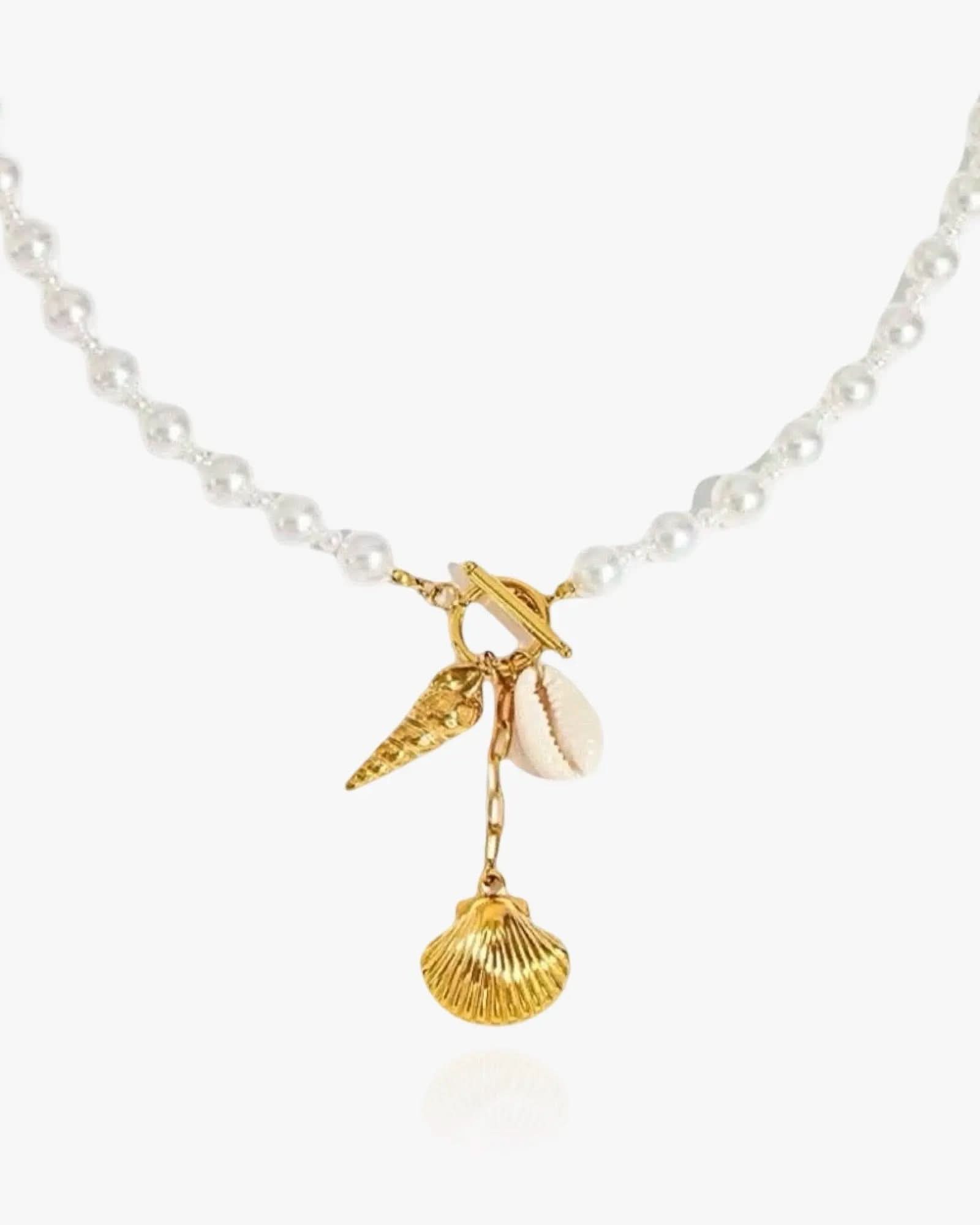 Y-Shape Shell Clasp Necklace