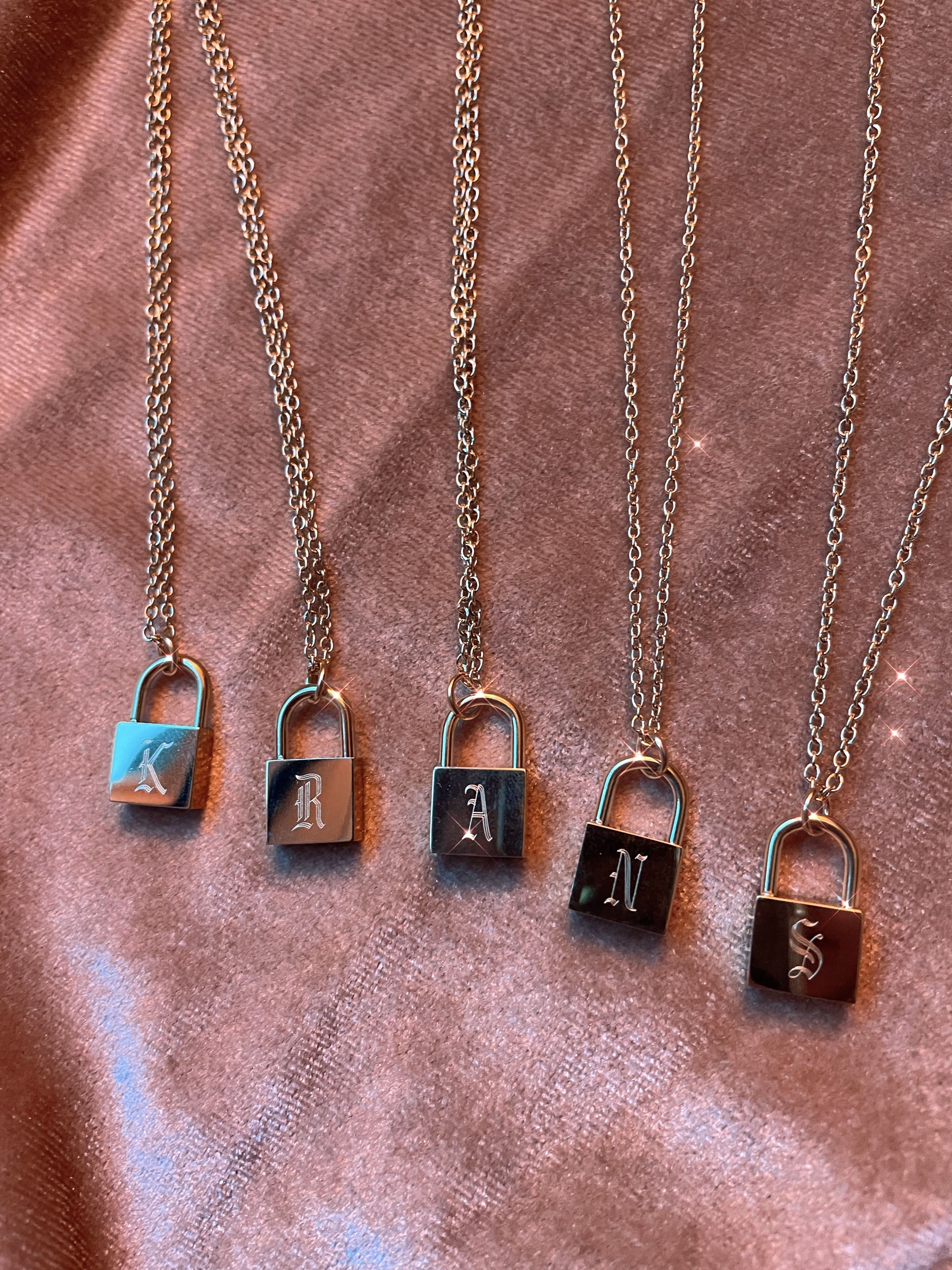 Lock Initial Necklace