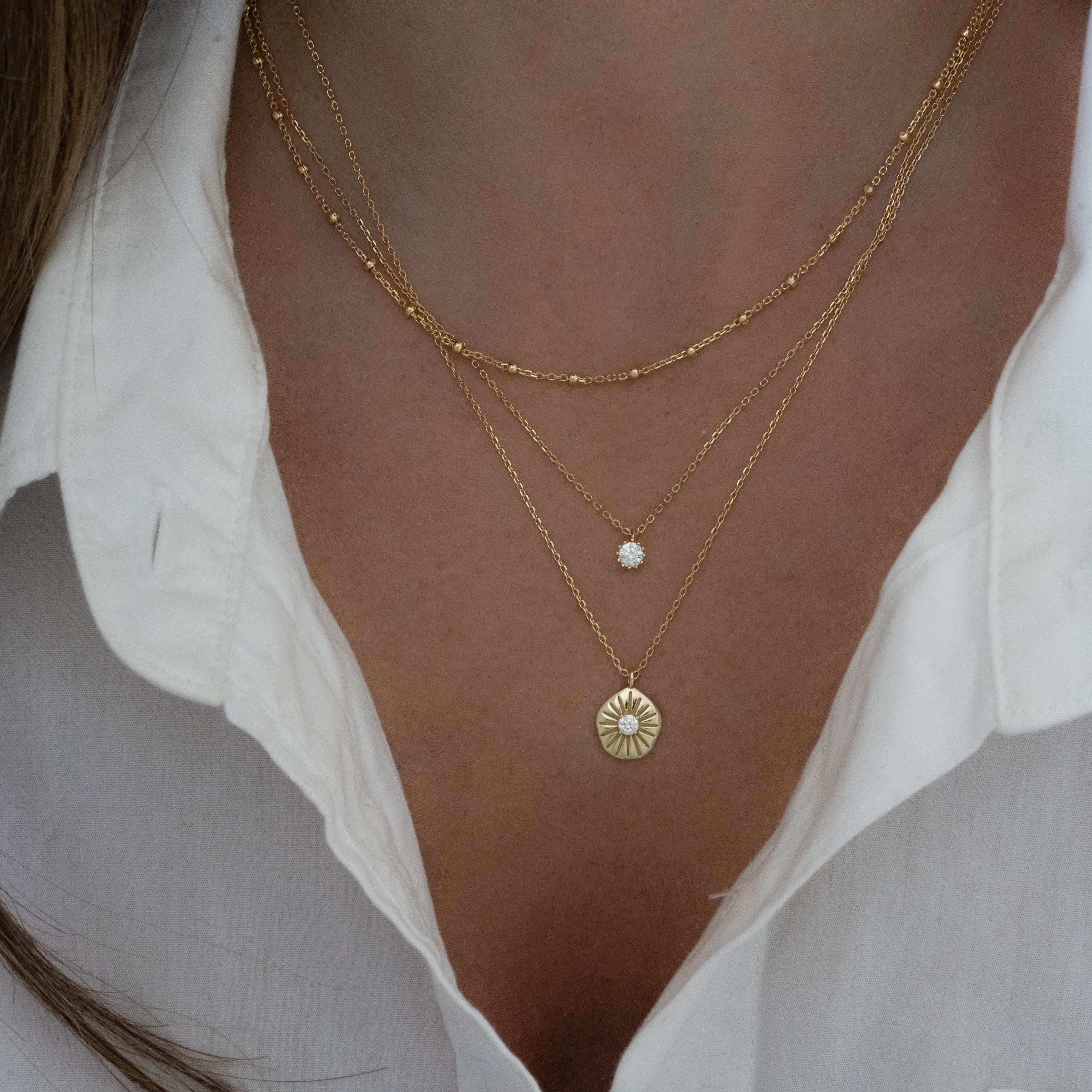 Tiny Bezel Pendant Necklace