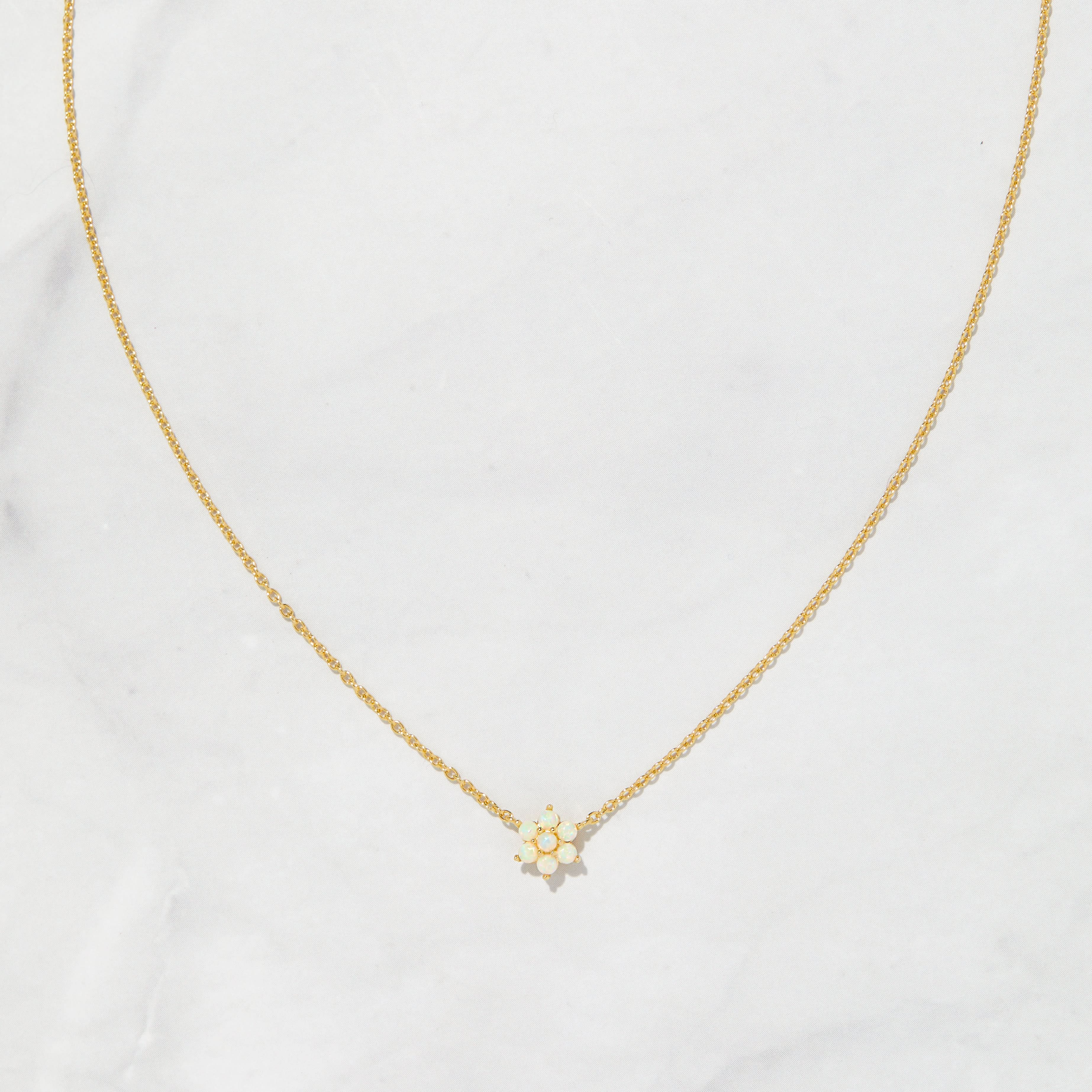 Opal Flower Necklace