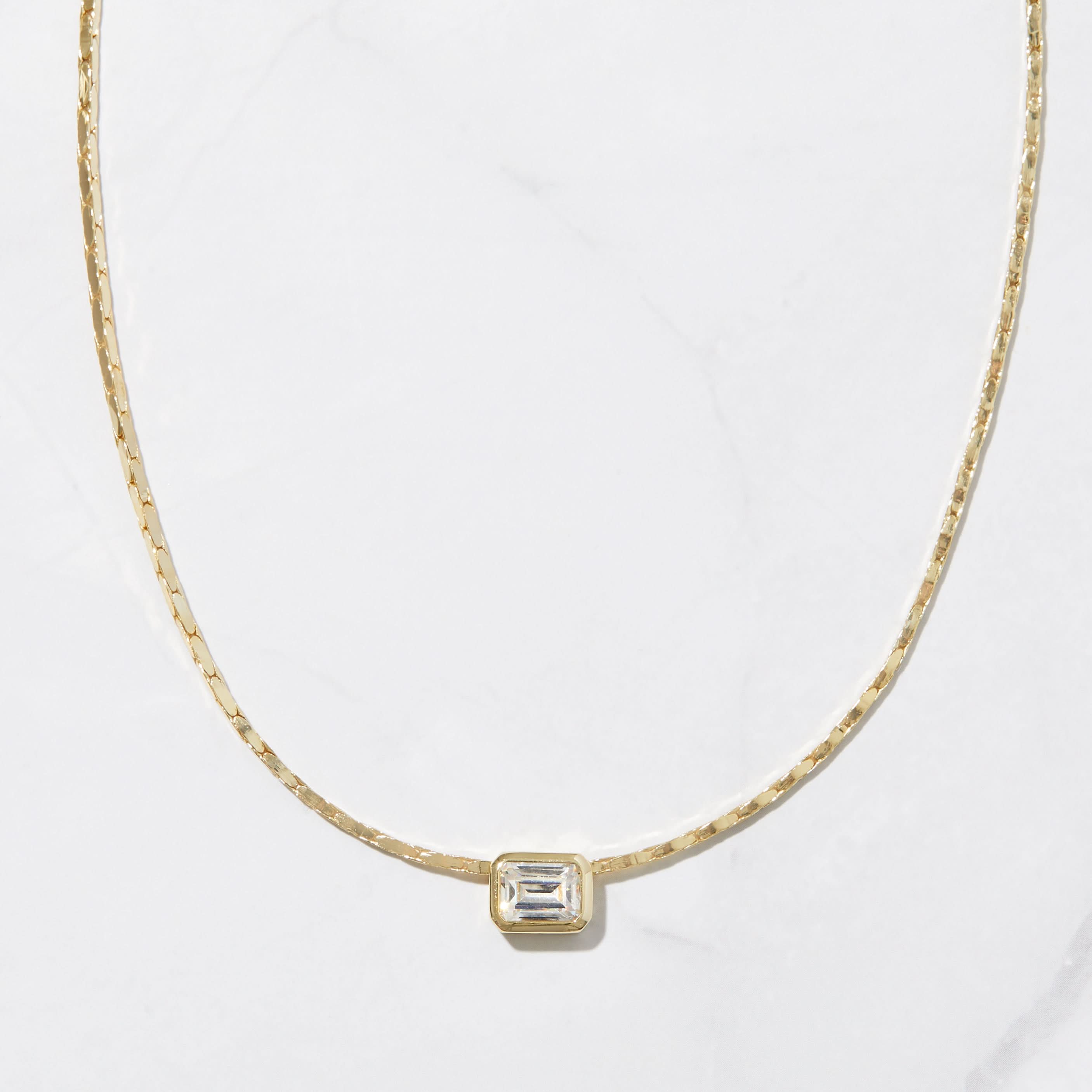 Baguette Bezel Statement Necklace