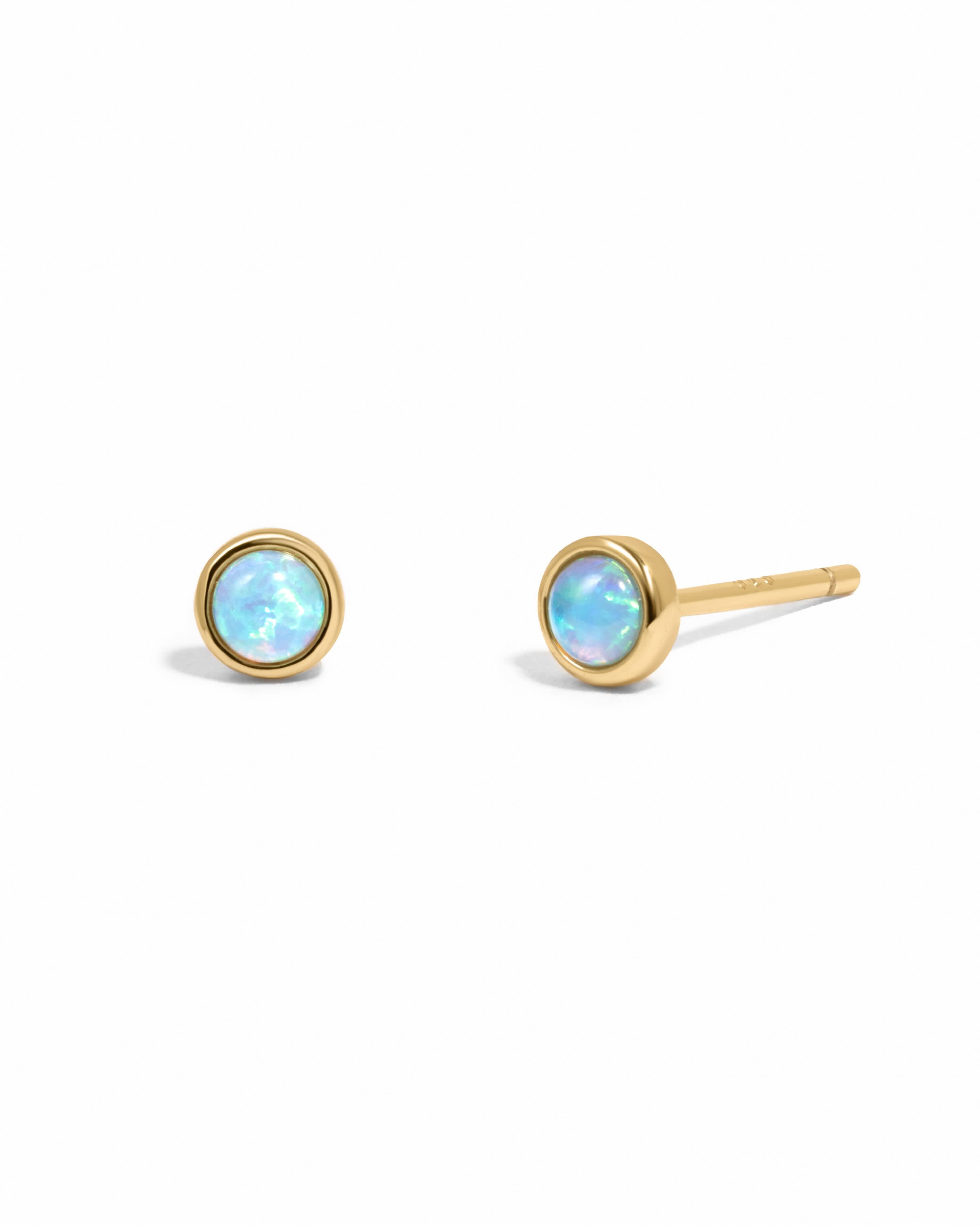 Bezel Set Gemstone Studs