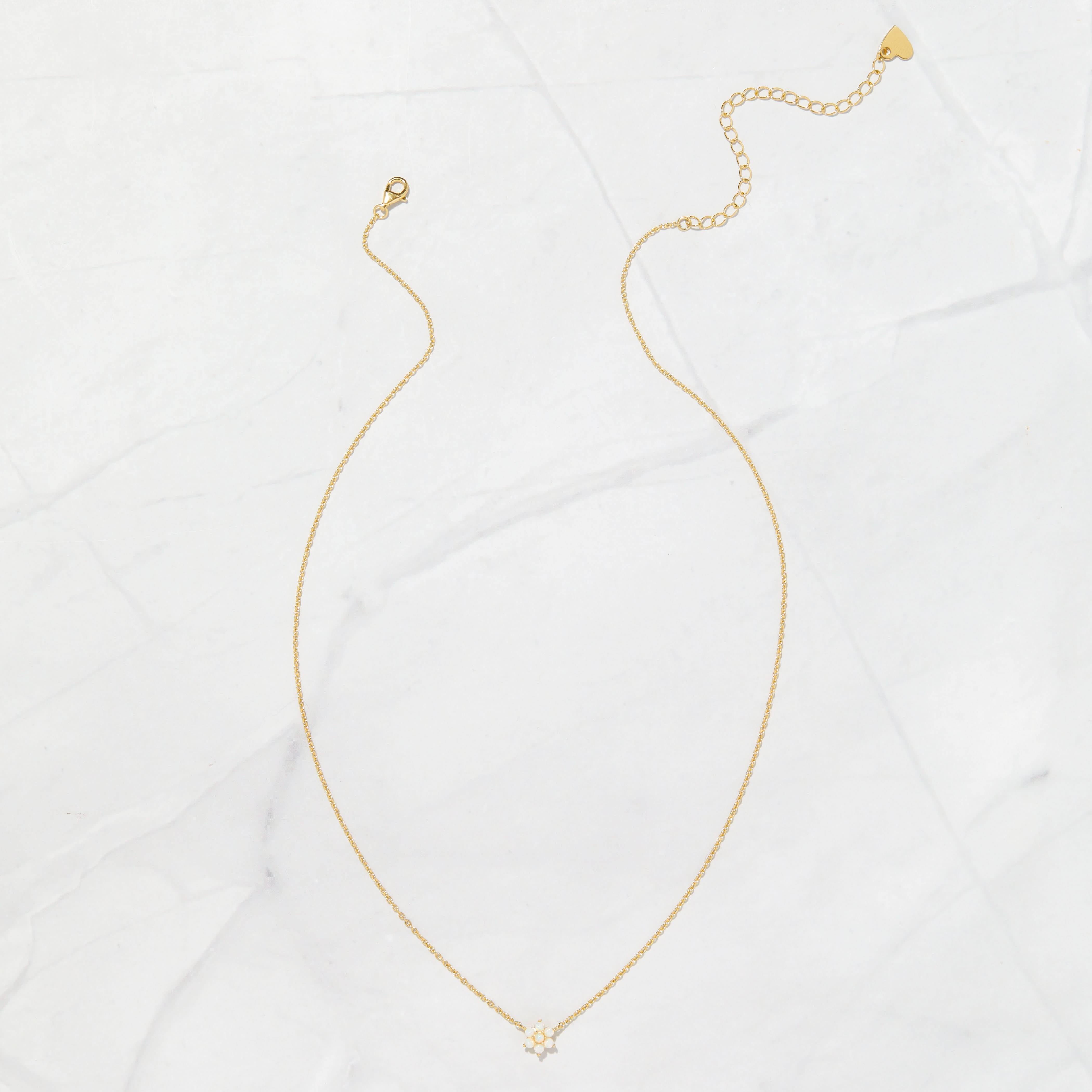 Opal Flower Necklace