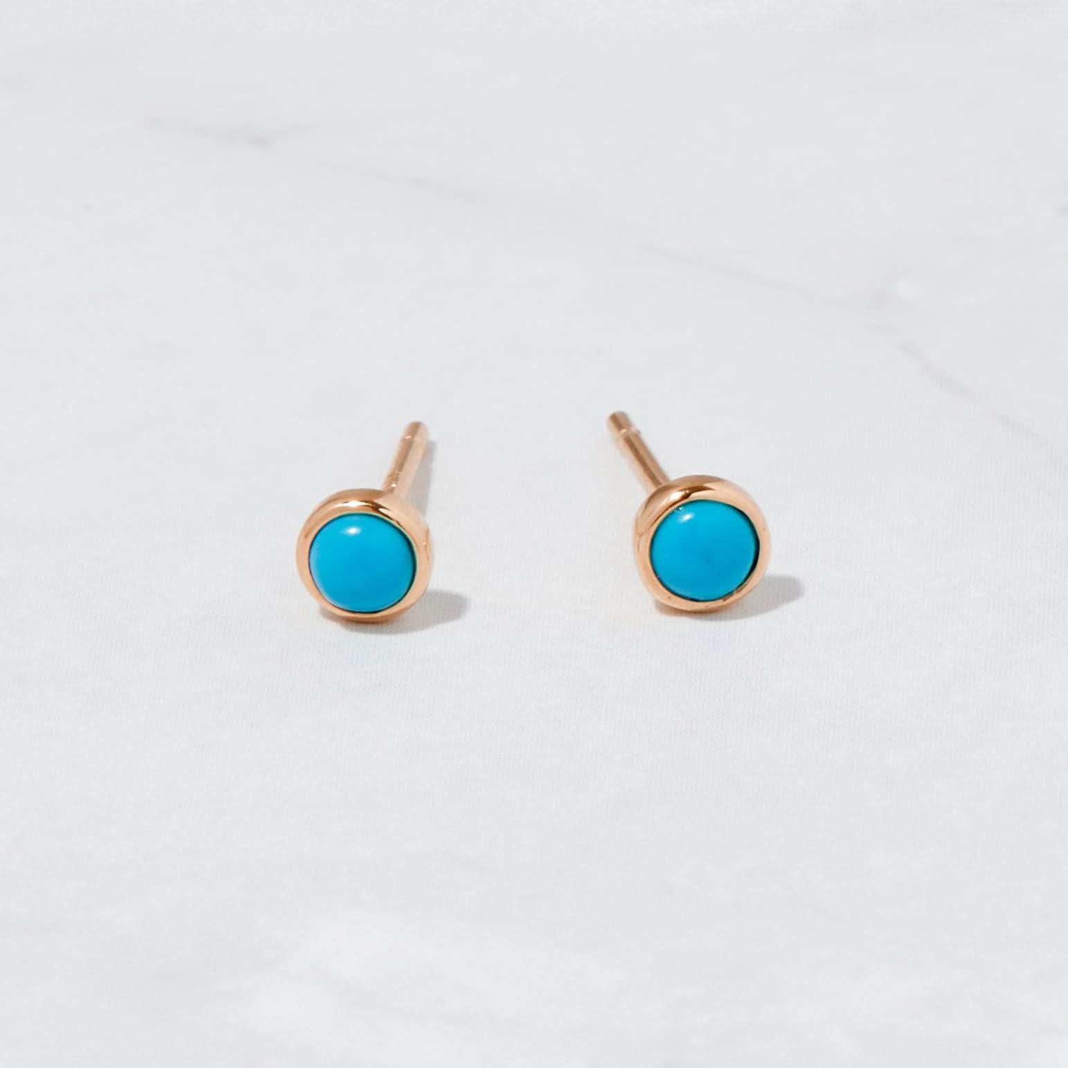 Bezel Set Gemstone Studs