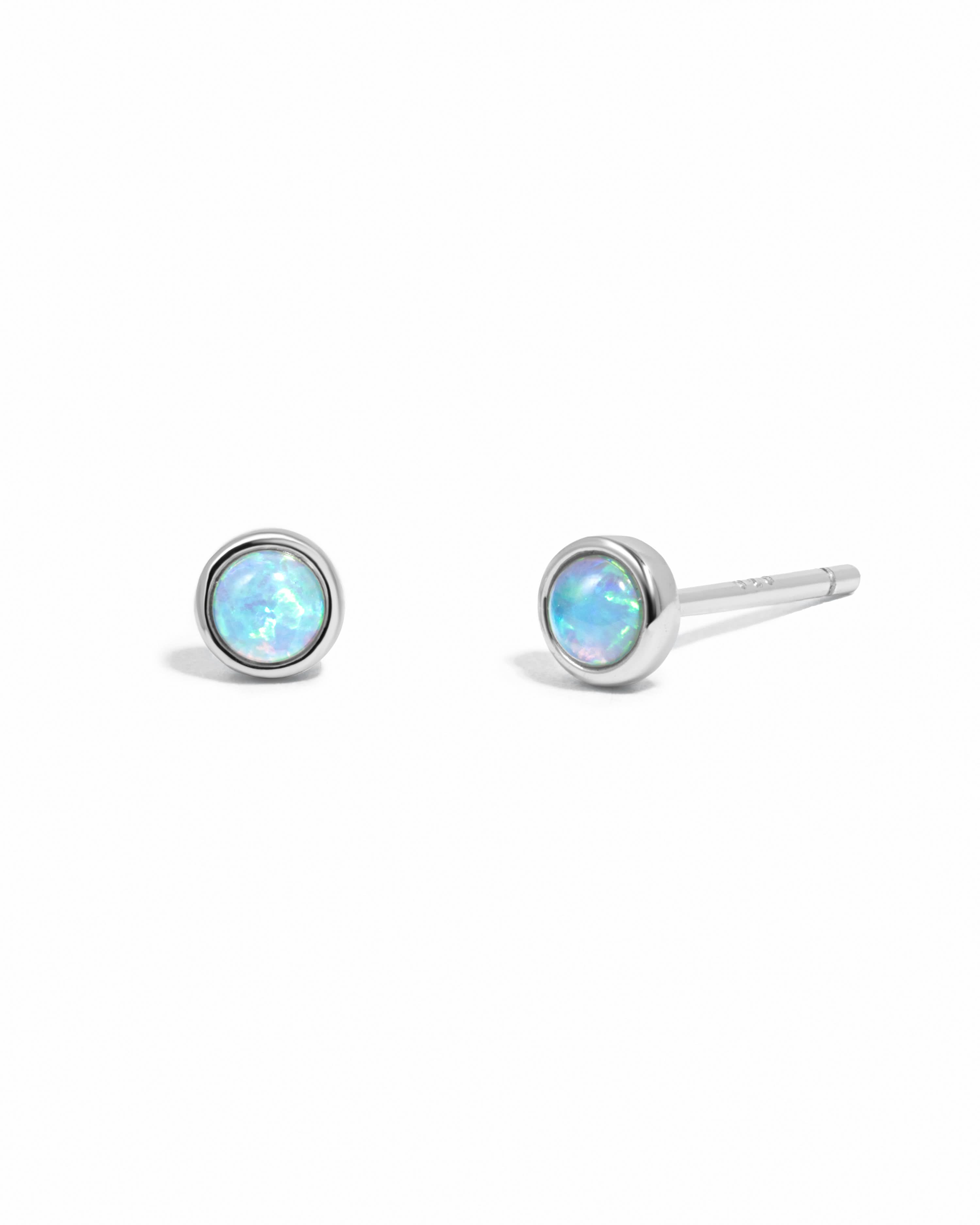Bezel Set Gemstone Studs