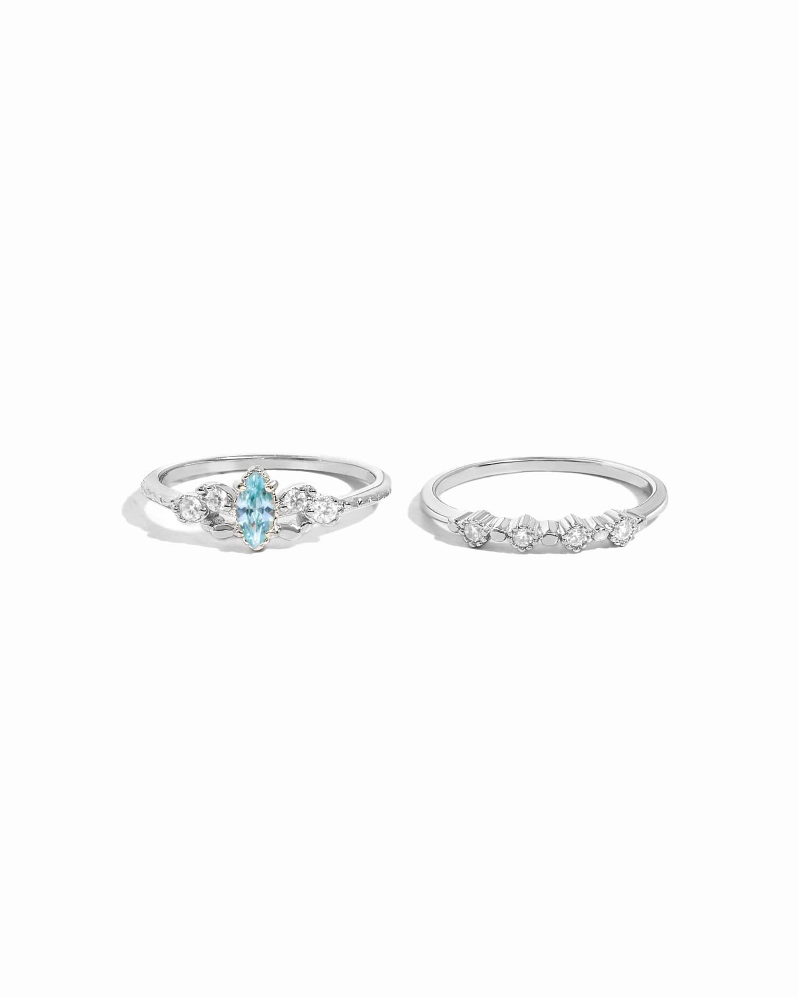 Aquamarine Ring Set
