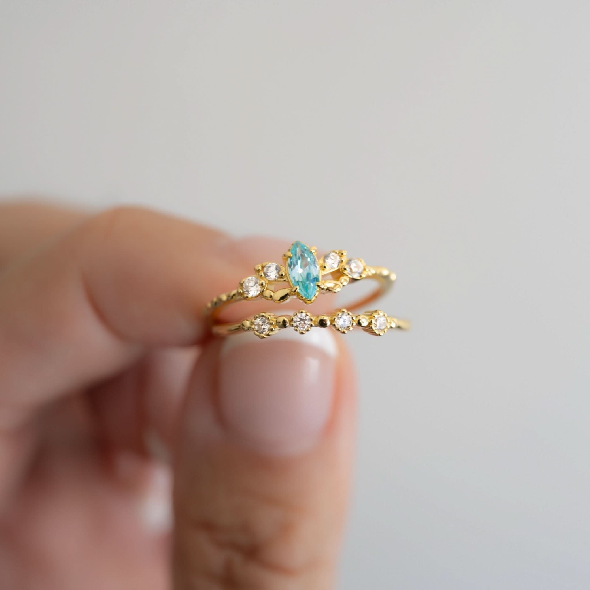 Aquamarine Ring Set
