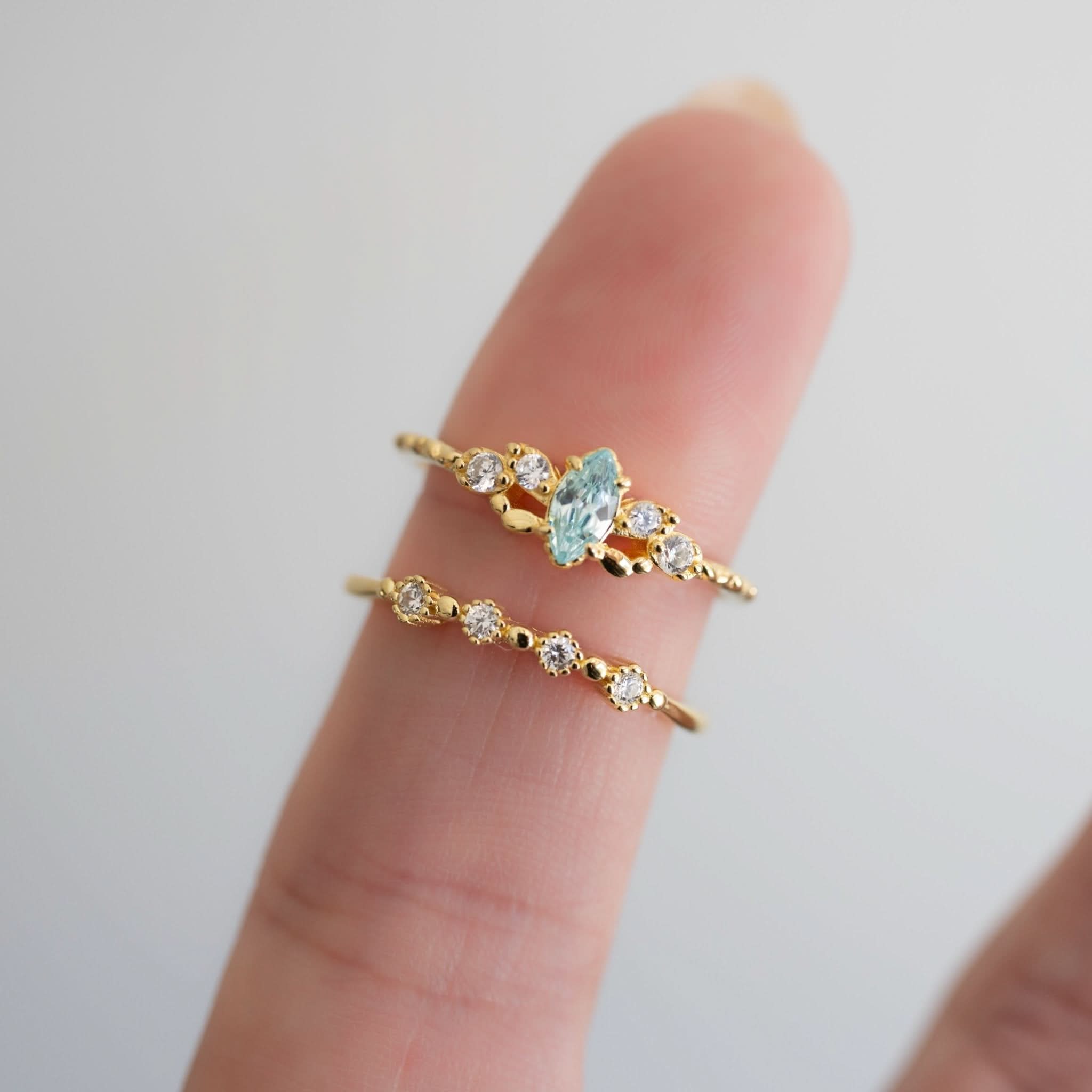 Aquamarine Ring Set