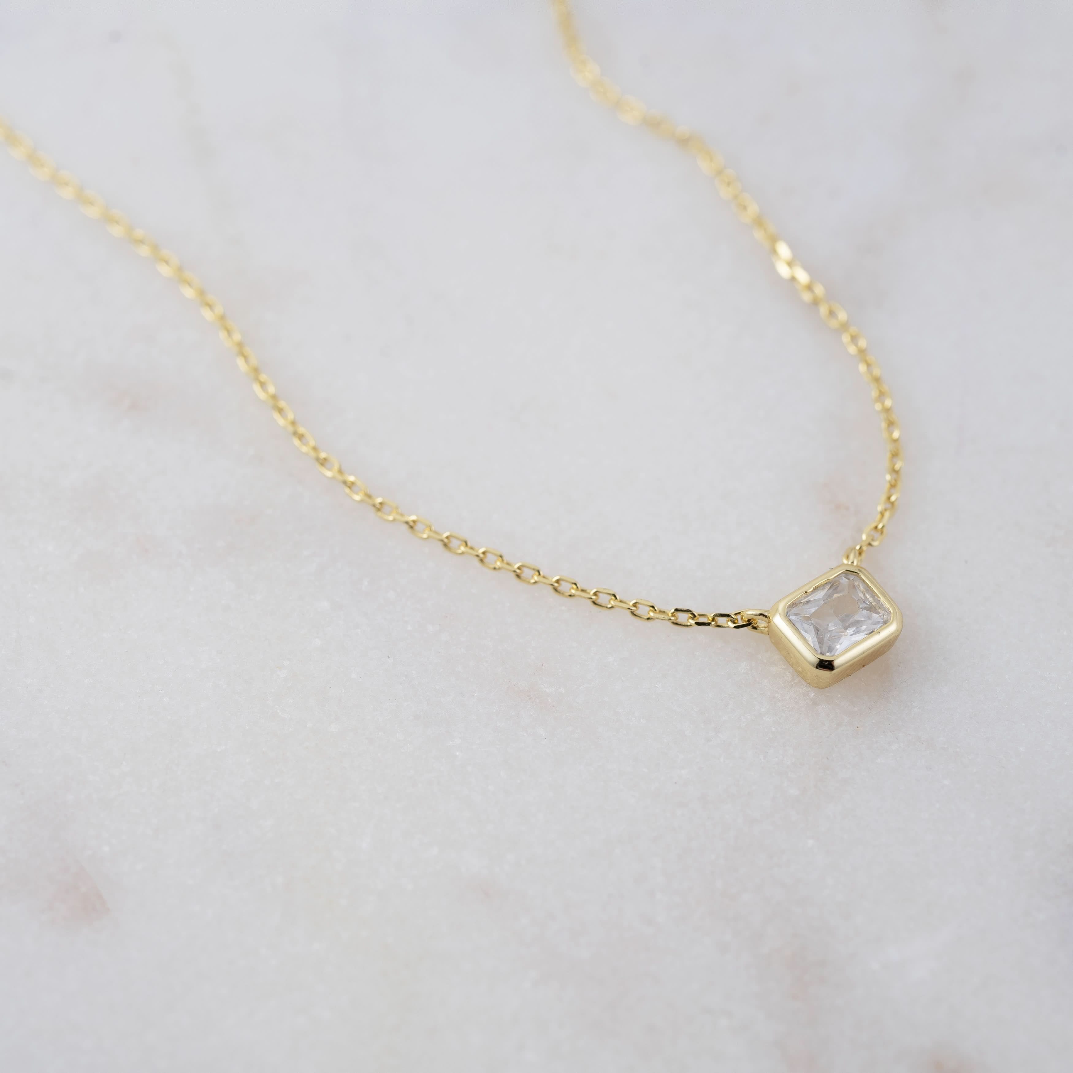 Radiant Bezel Necklace