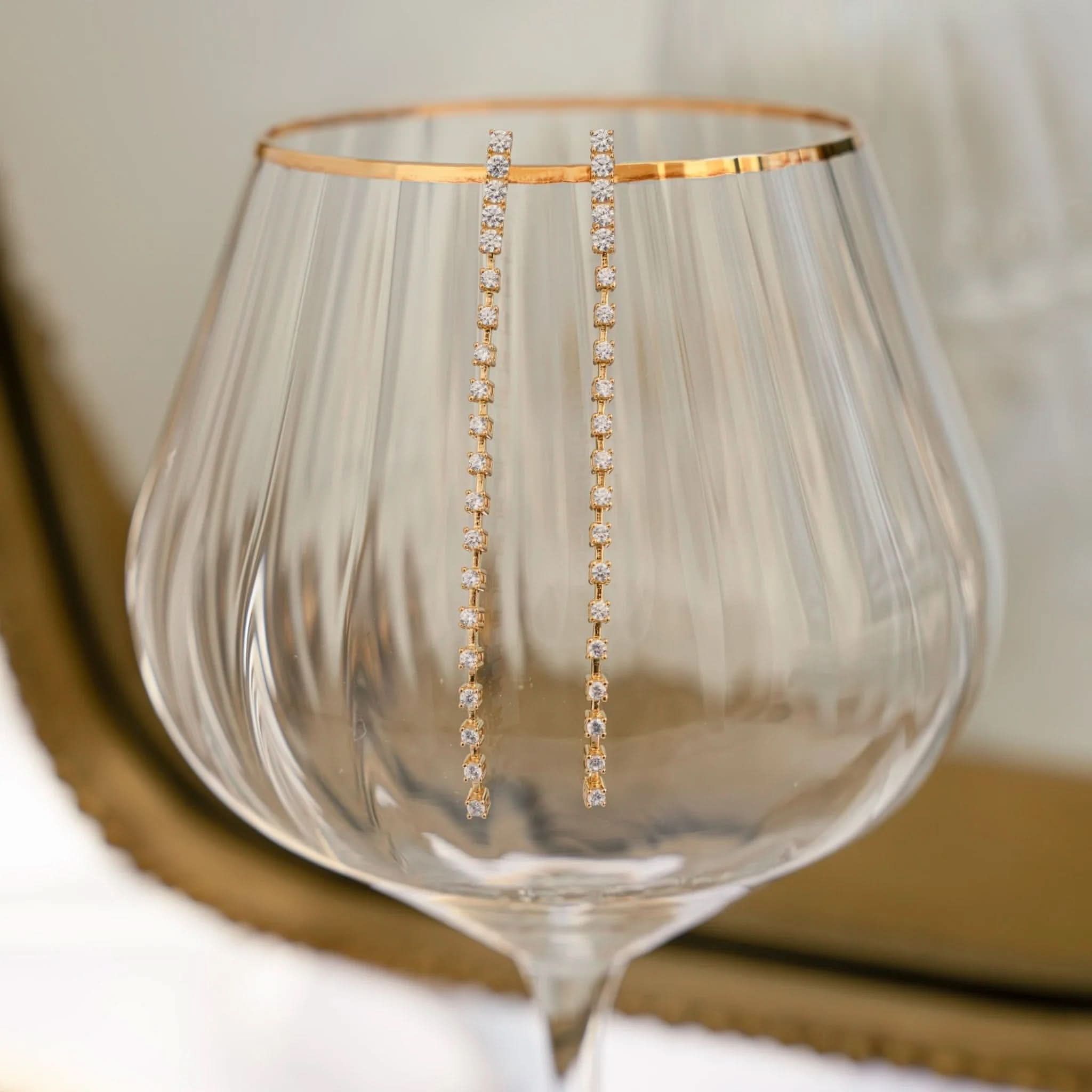 Diamond Line Earrings