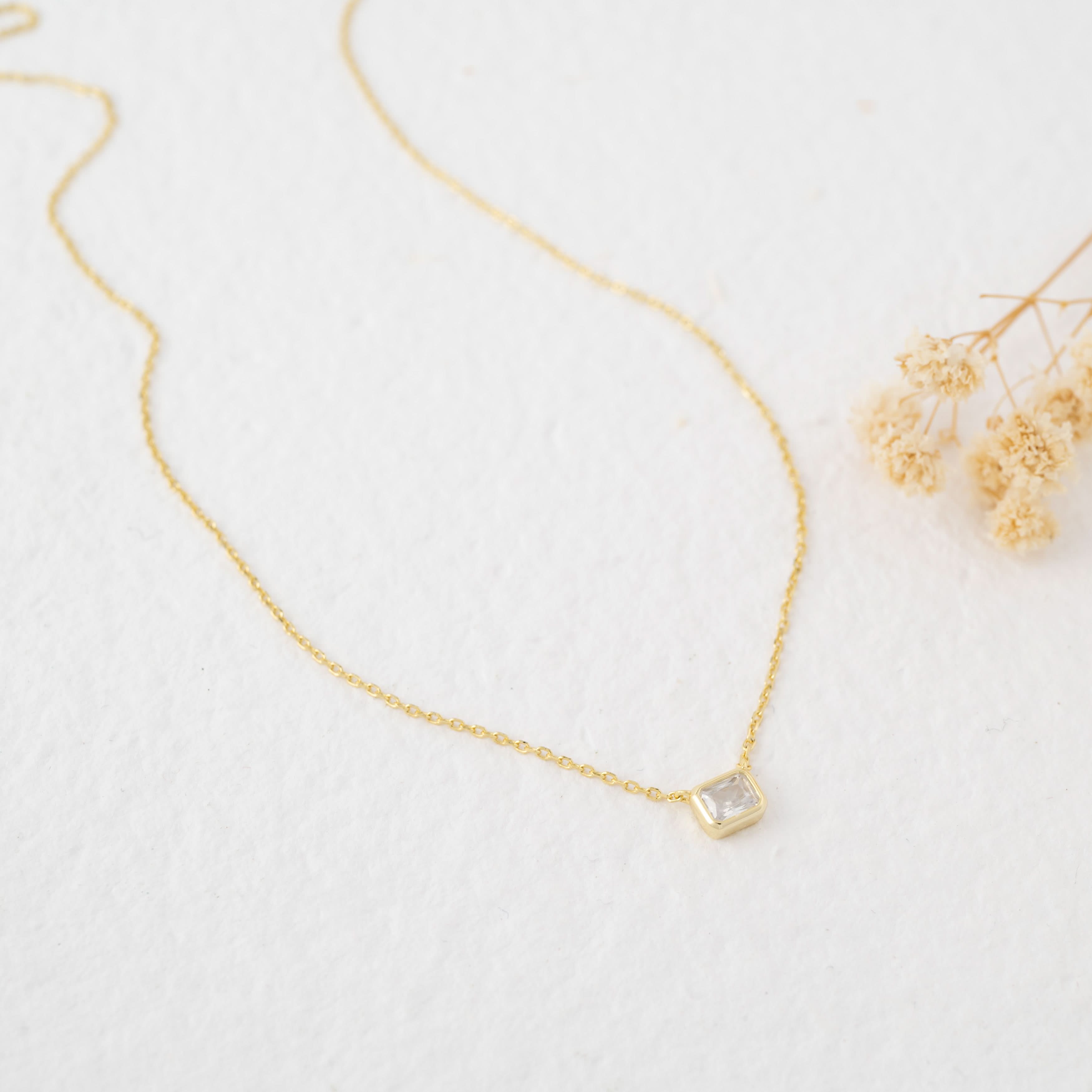 Radiant Bezel Necklace