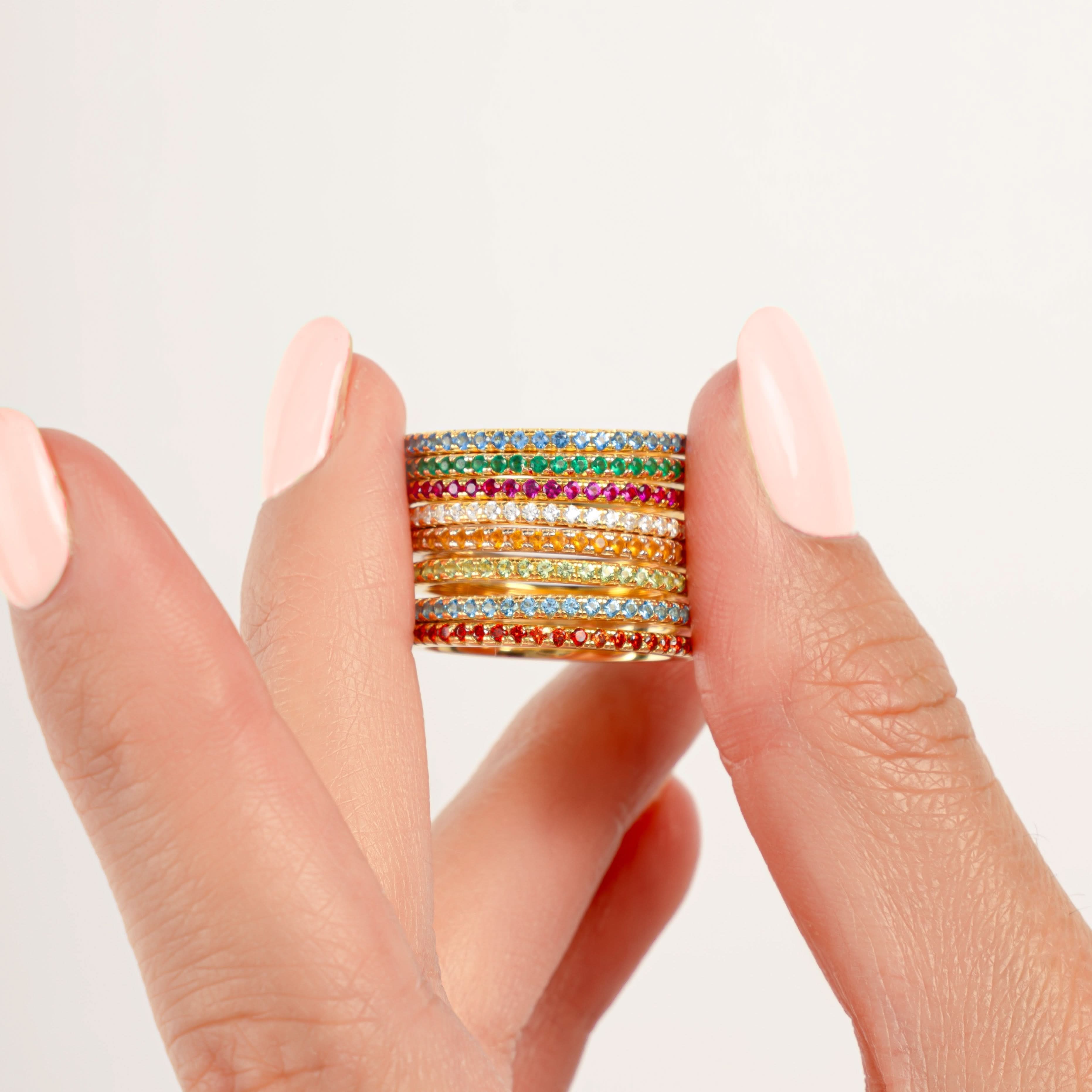 Gold Eternity Birthstone Rings