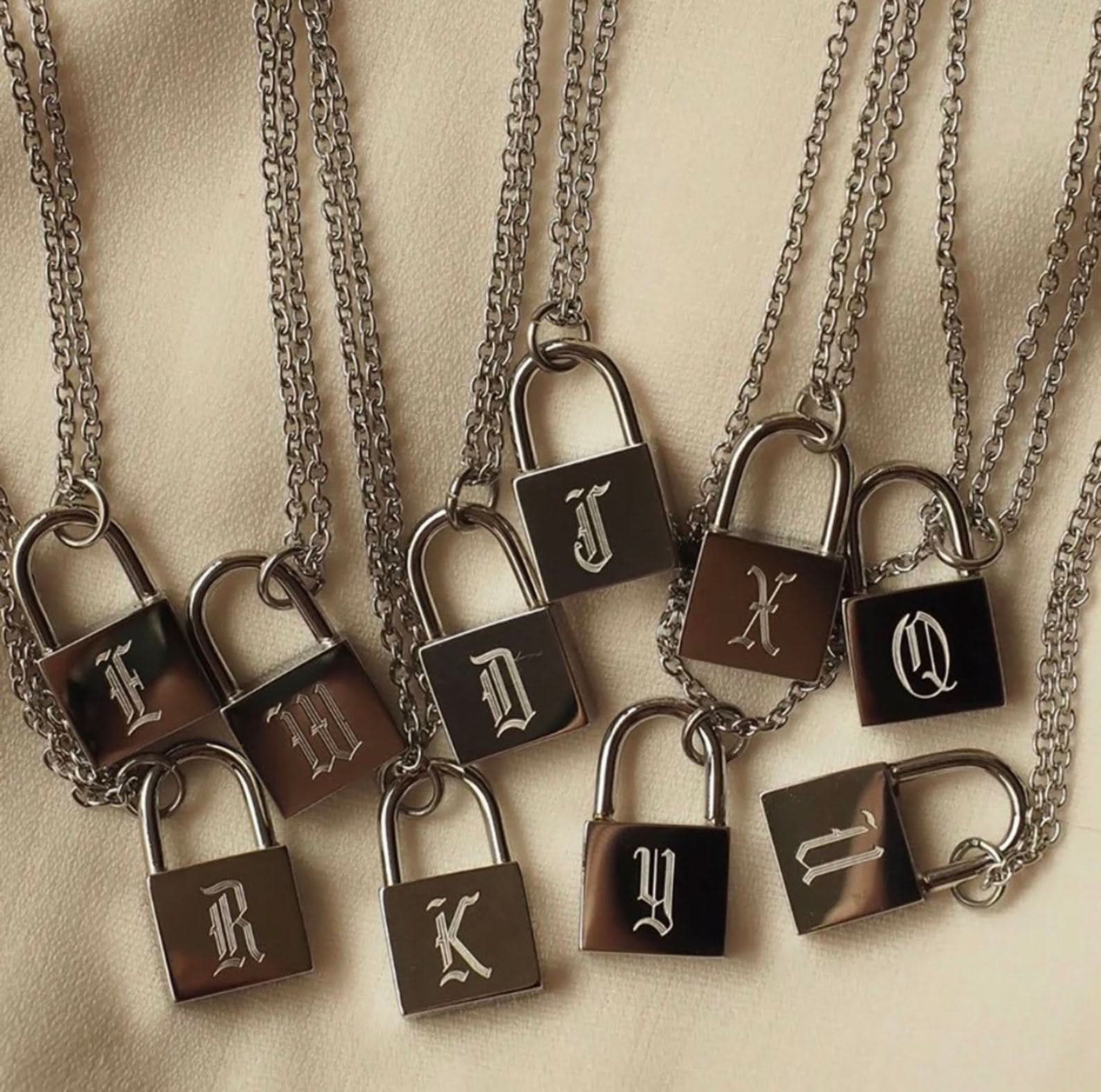 Lock Initial Necklace
