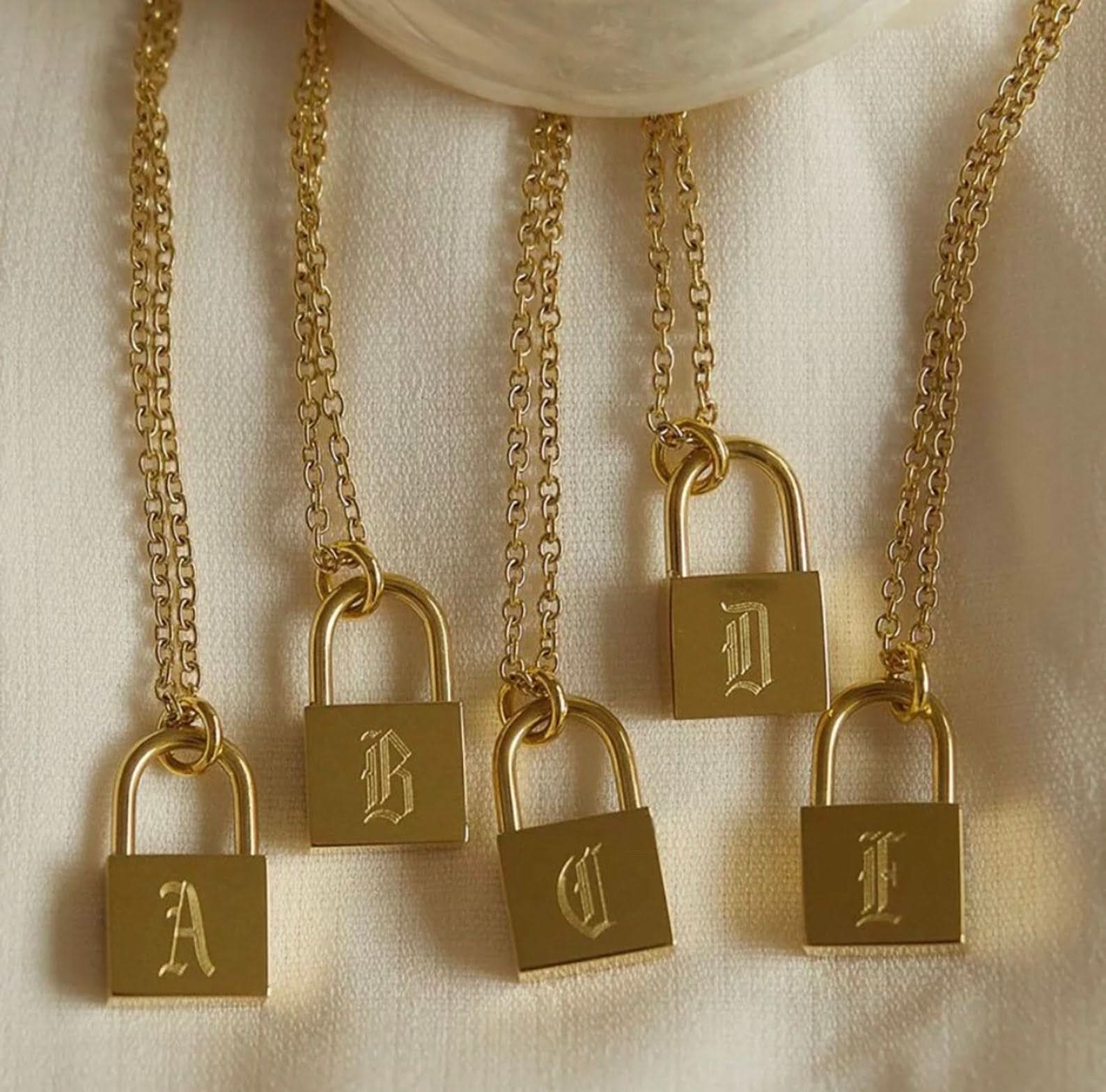 Lock Initial Necklace