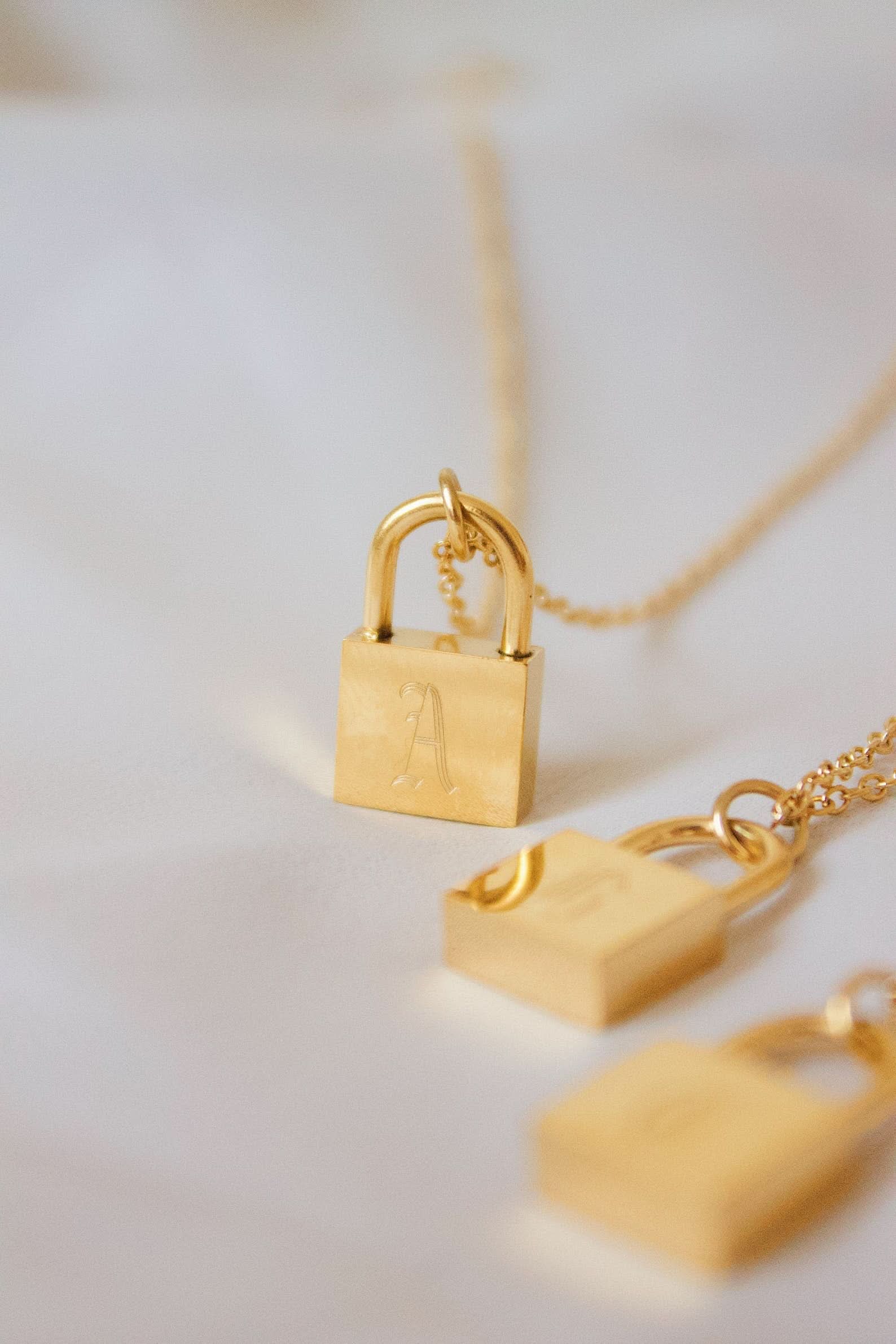 Lock Initial Necklace