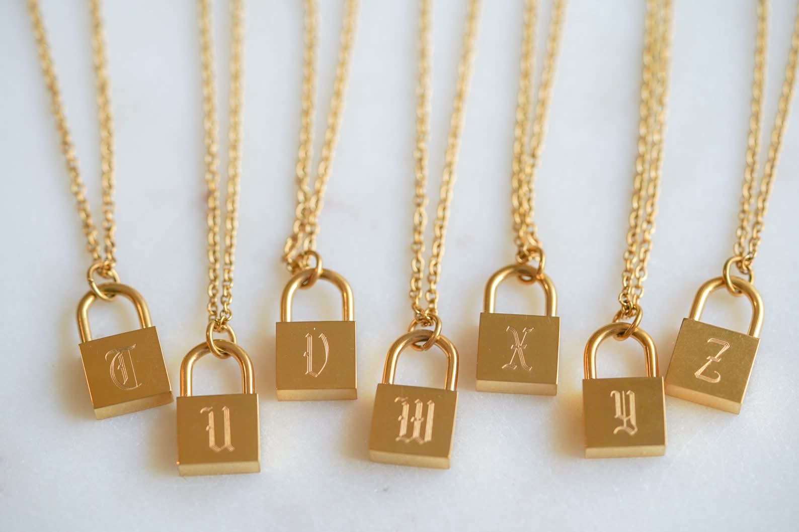 Lock Initial Necklace