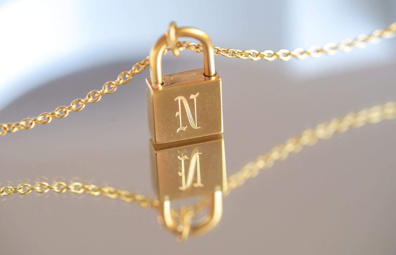 Lock Initial Necklace
