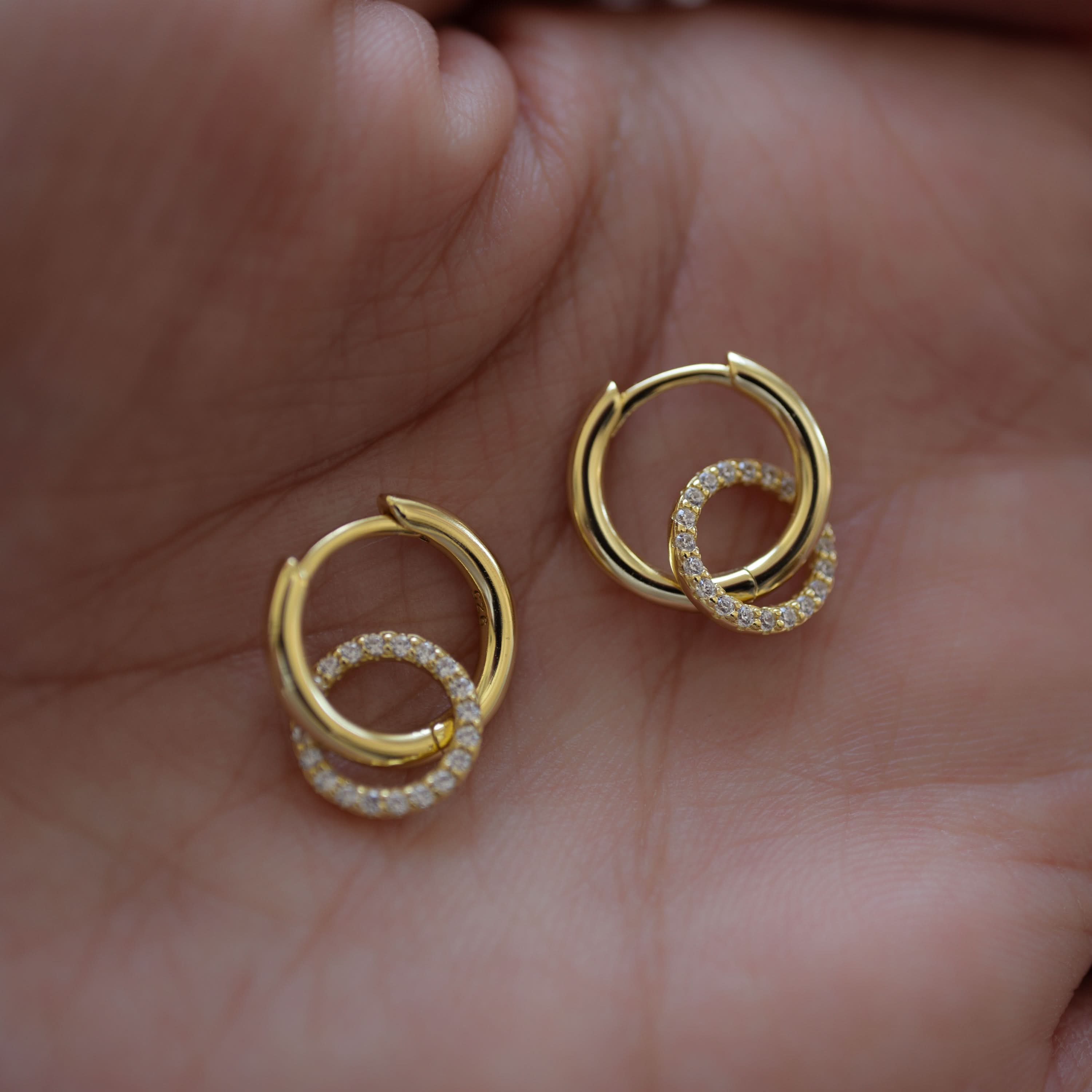 Circle Charm Hoops