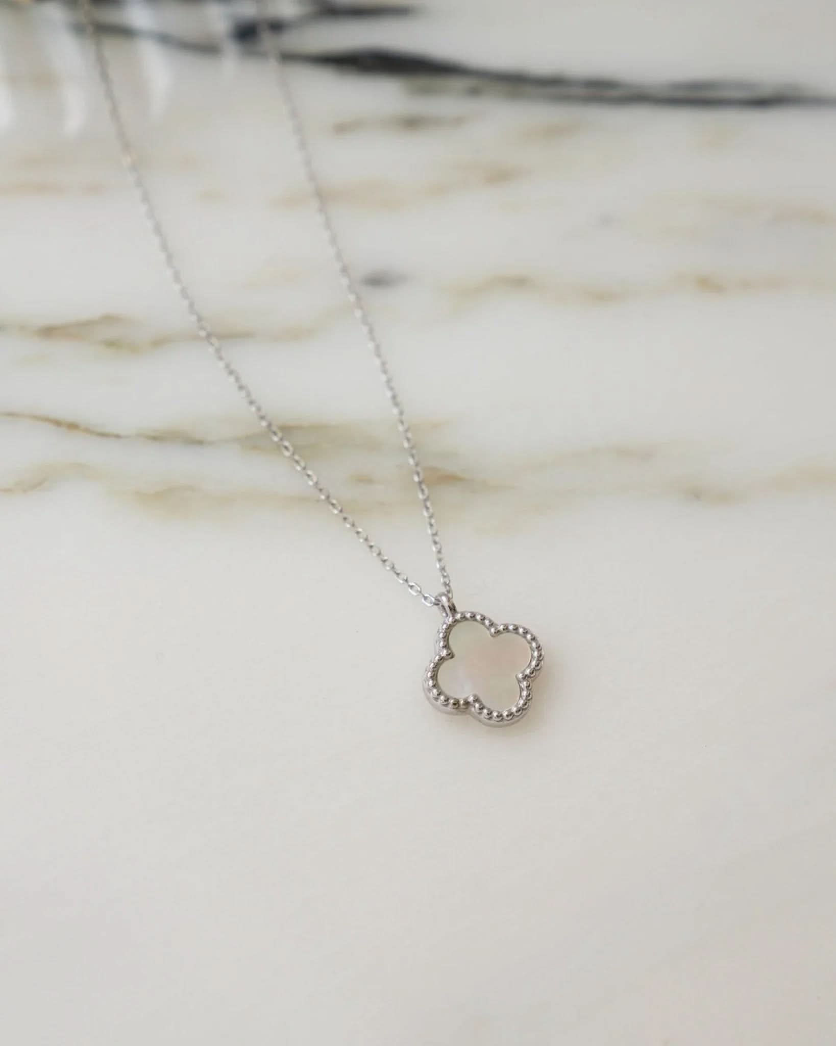 Mother of Pearl Clover Necklace