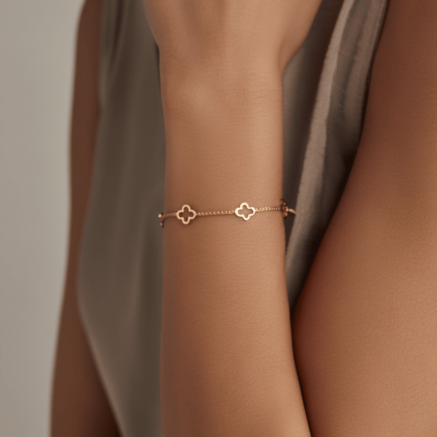 Multi Hollow Clover Bracelet