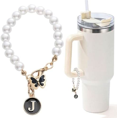 Pearl Chain Accessories Stanley Cup Initial Charms