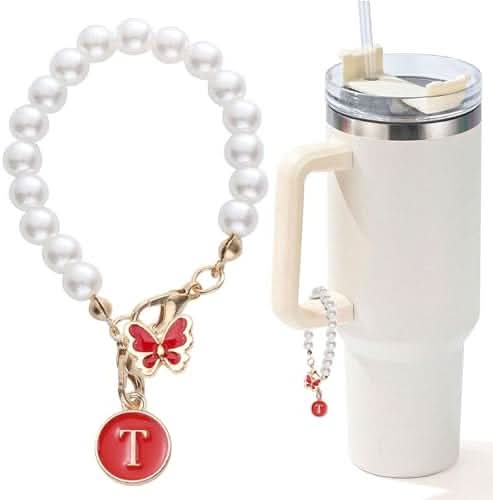 Pearl Chain Accessories Stanley Cup Initial Charms