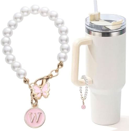 Pearl Chain Accessories Stanley Cup Initial Charms