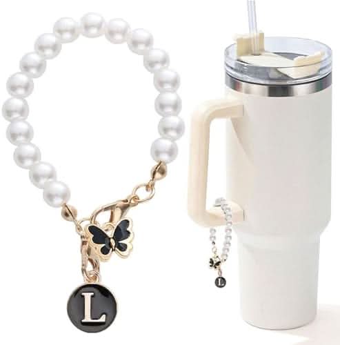 Pearl Chain Accessories Stanley Cup Initial Charms