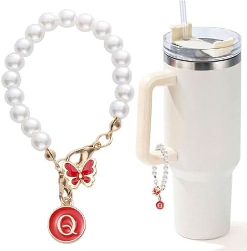 Pearl Chain Accessories Stanley Cup Initial Charms