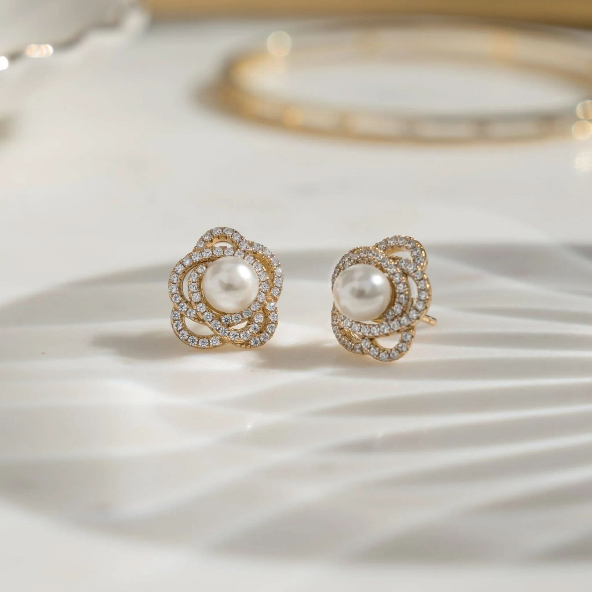 Pearl Flower Statement Studs