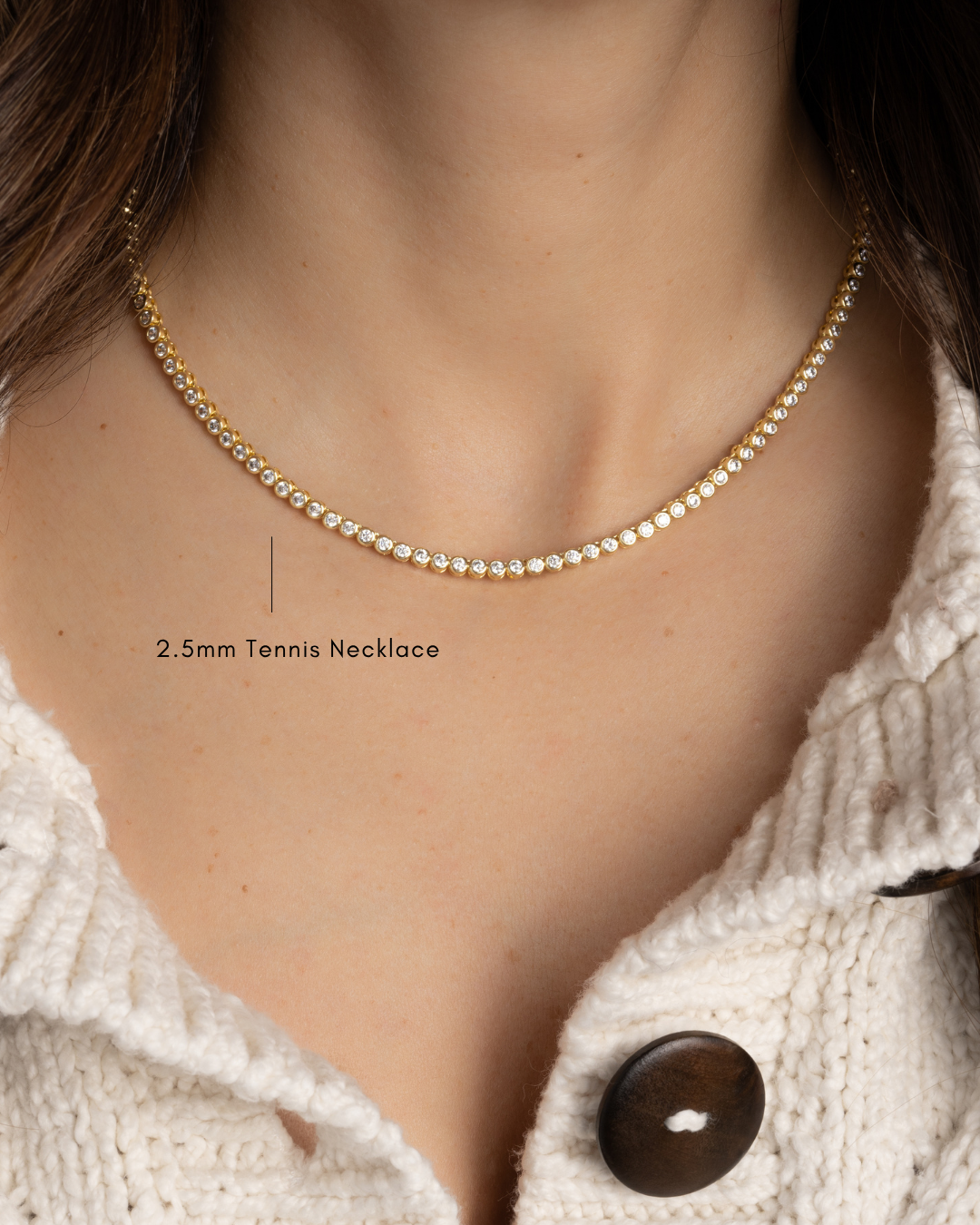 Round Bezel Tennis Necklace