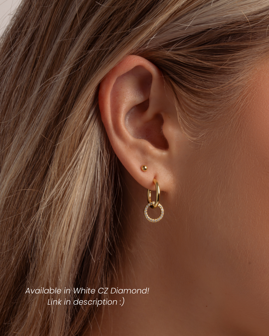 Turquoise Circle Charm Hoops