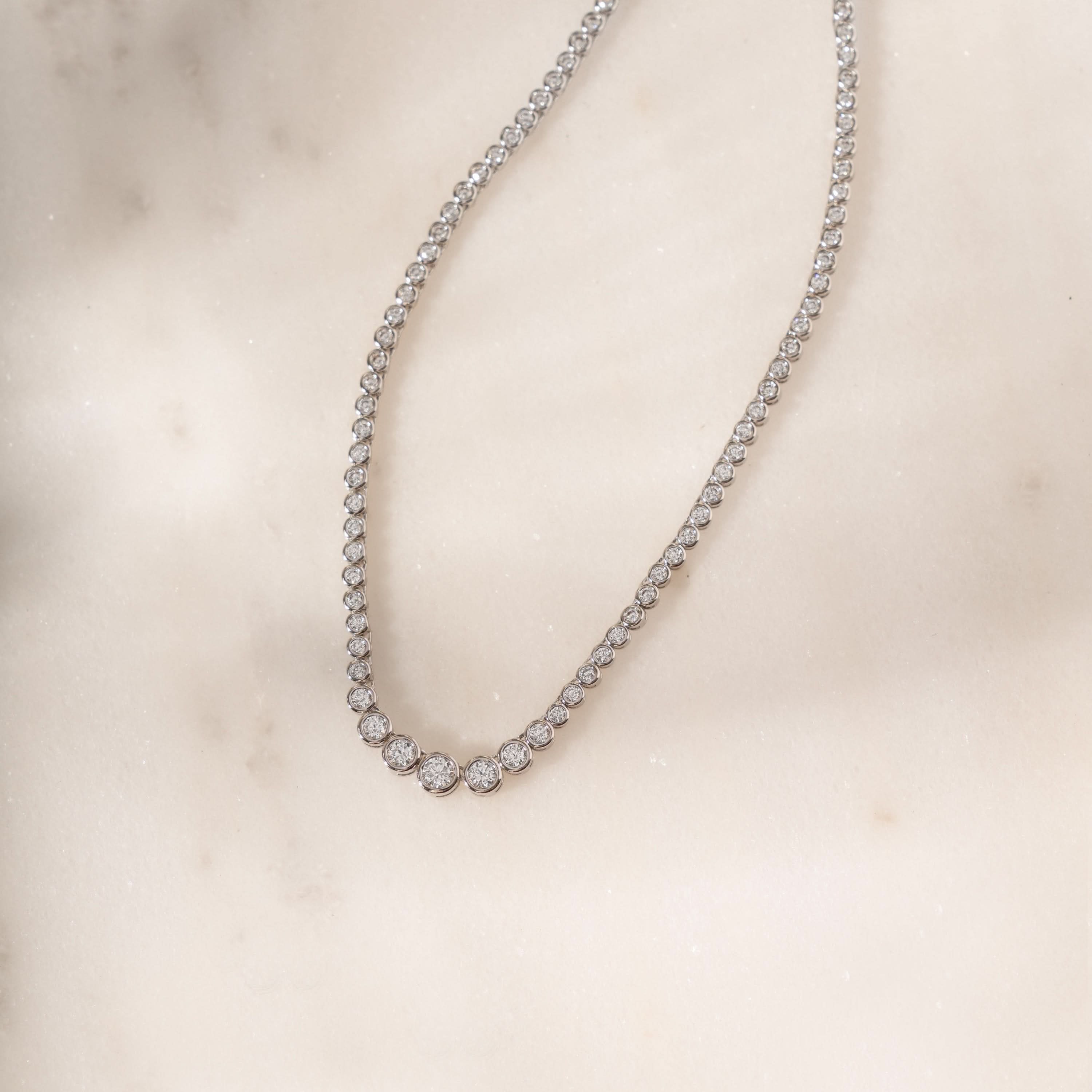 Gradient Bezel Tennis Necklace