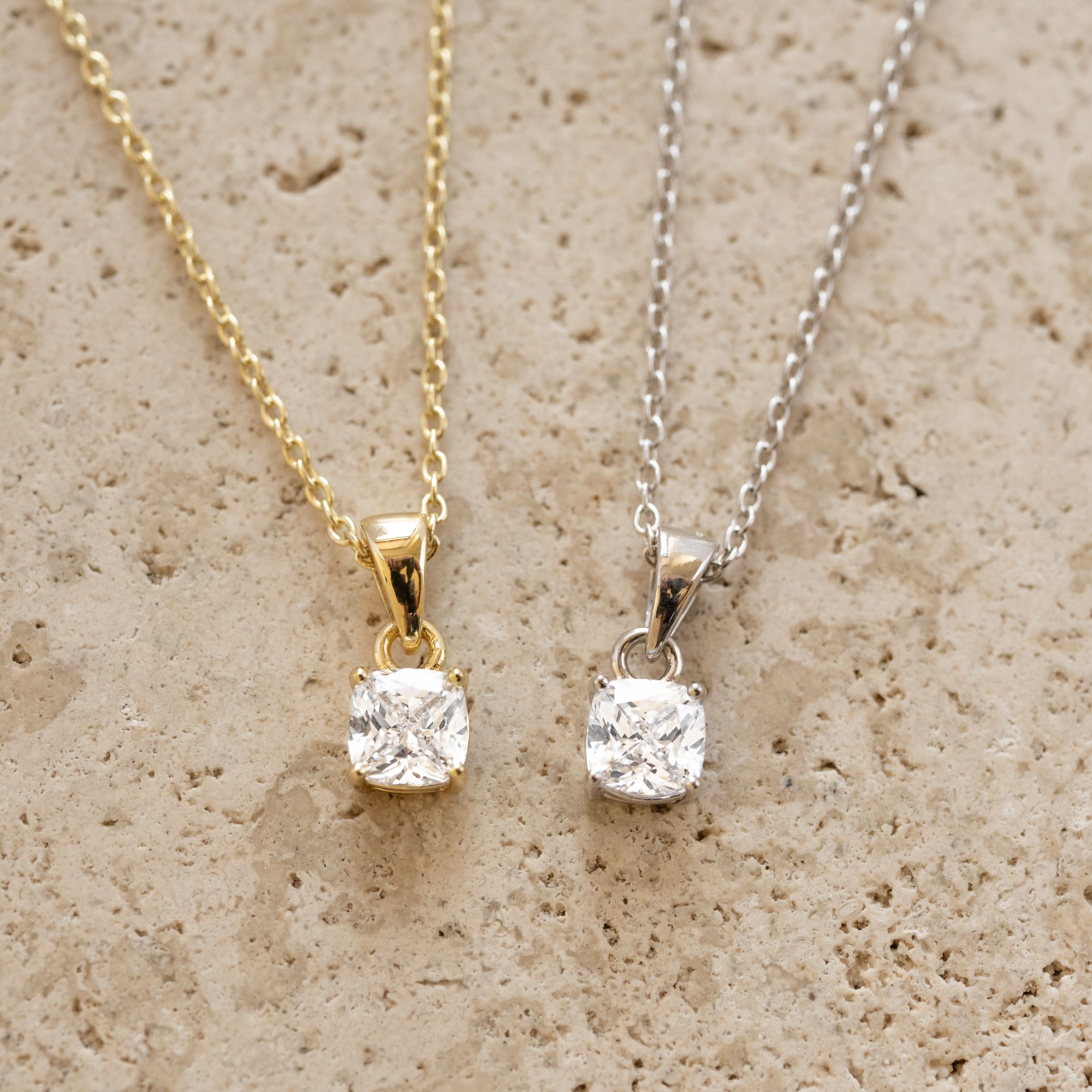Cushion Diamond Necklace