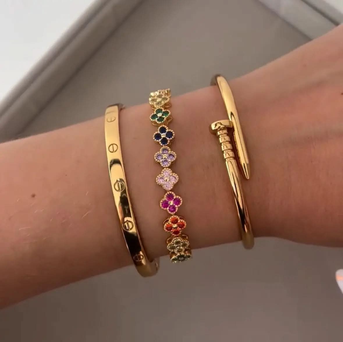 Rainbow Clover Bracelet