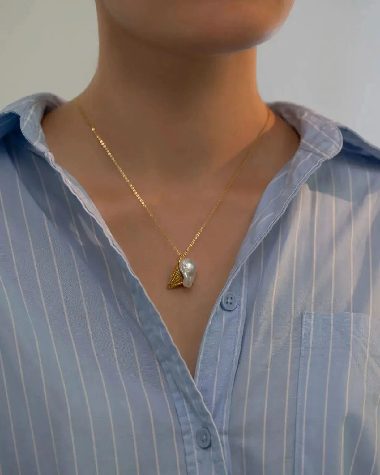 Ice Cream Baroque Pearl Necklace