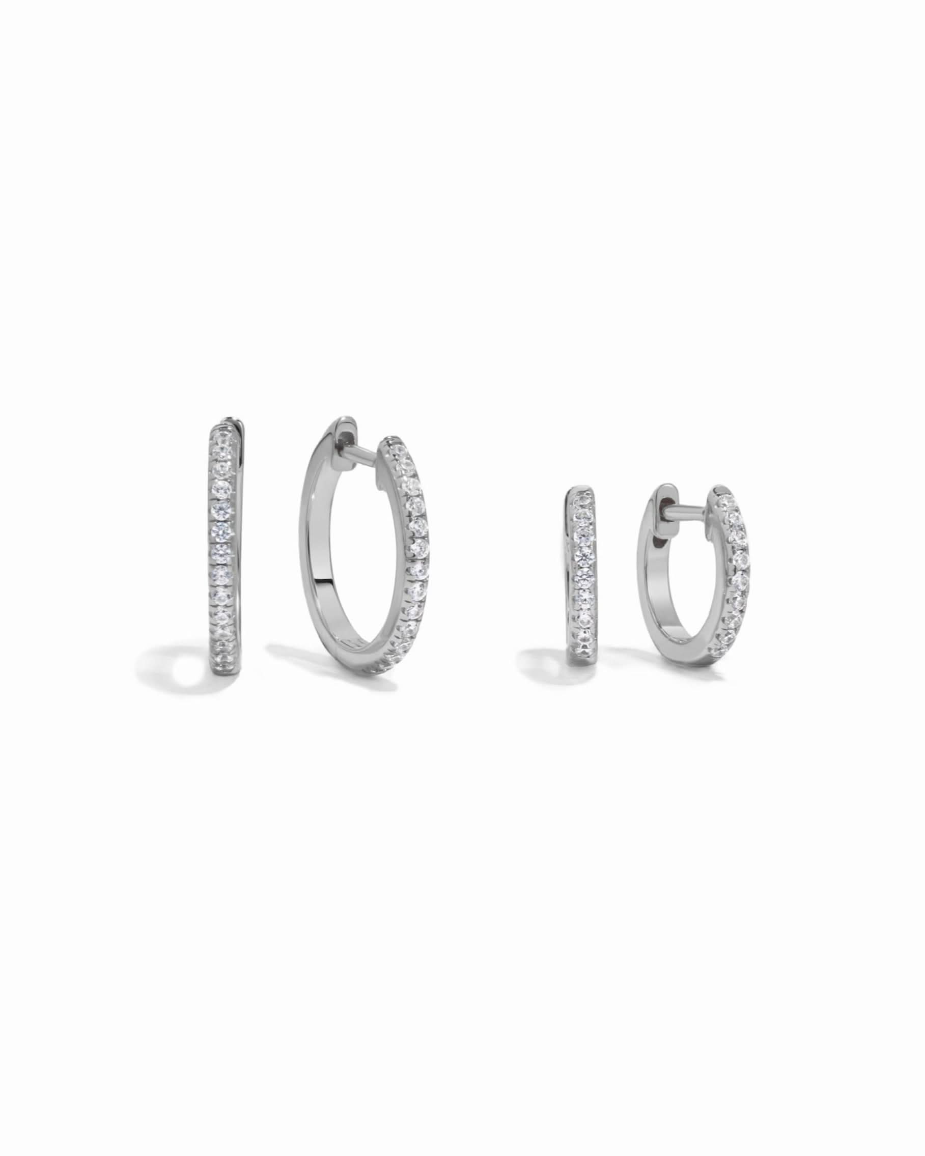 Pavé Huggie Earrings (Two Sizes Available)