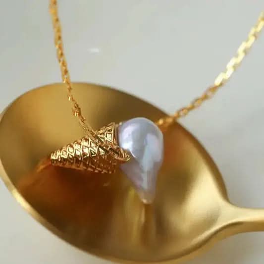 Ice Cream Baroque Pearl Necklace