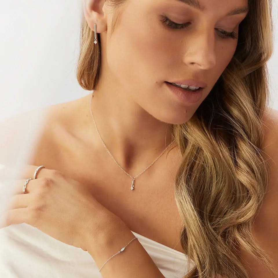 Dainty Diamante Necklace 925 Sterling Silver